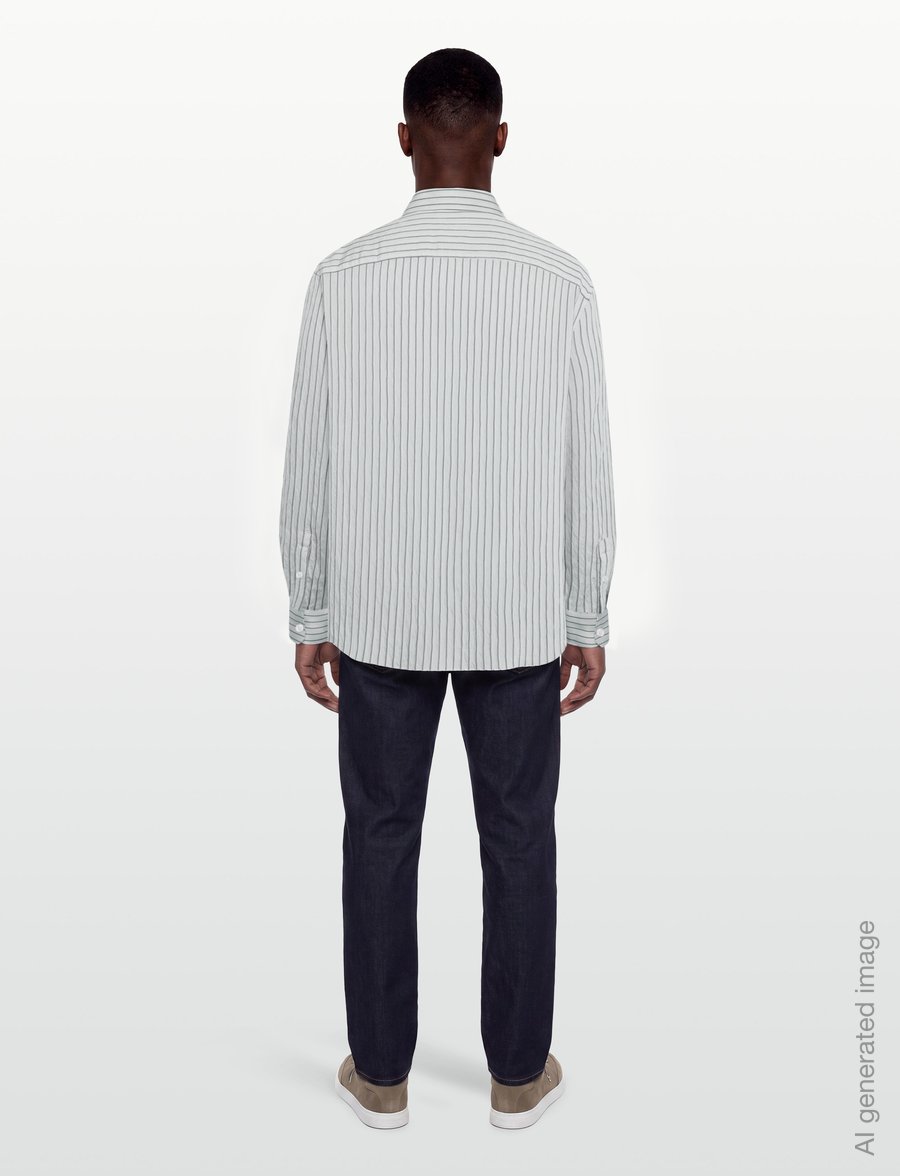 Calvin Klein - LS YD STRIPE VISCOSE NYLON EASY - randiga skjortor - plein air - 4