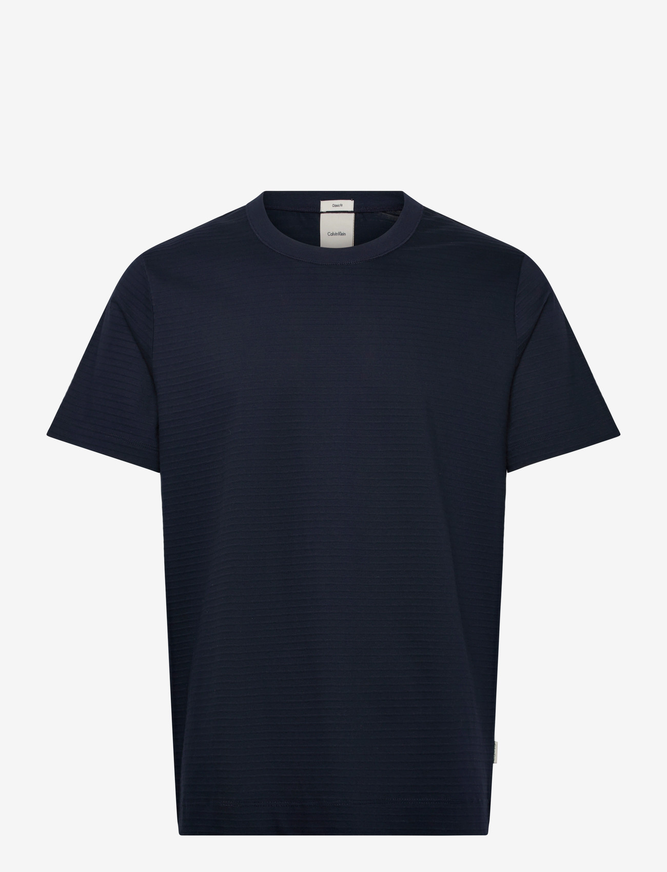 Calvin Klein - SS TEXTURED STRIPE CREWNK TEE - kortærmede t-shirts - dark sapphire - 0