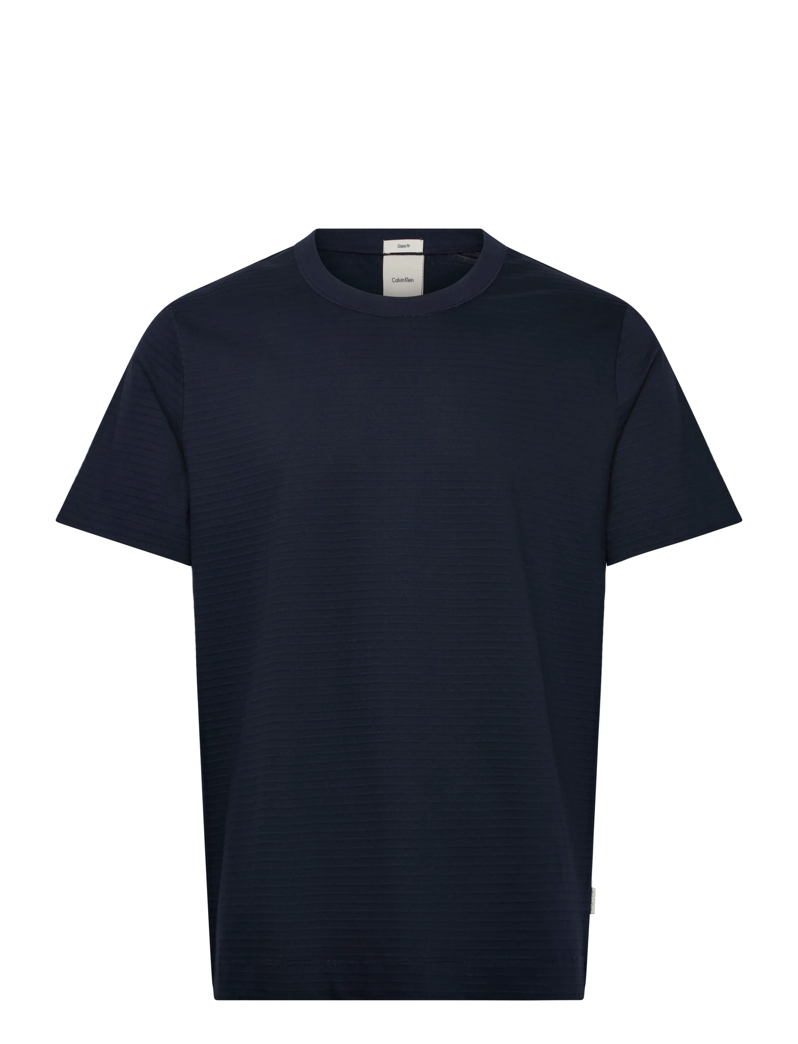 Calvin Klein - SS TEXTURED STRIPE CREWNK TEE - kortärmade t-shirts - dark sapphire - 0