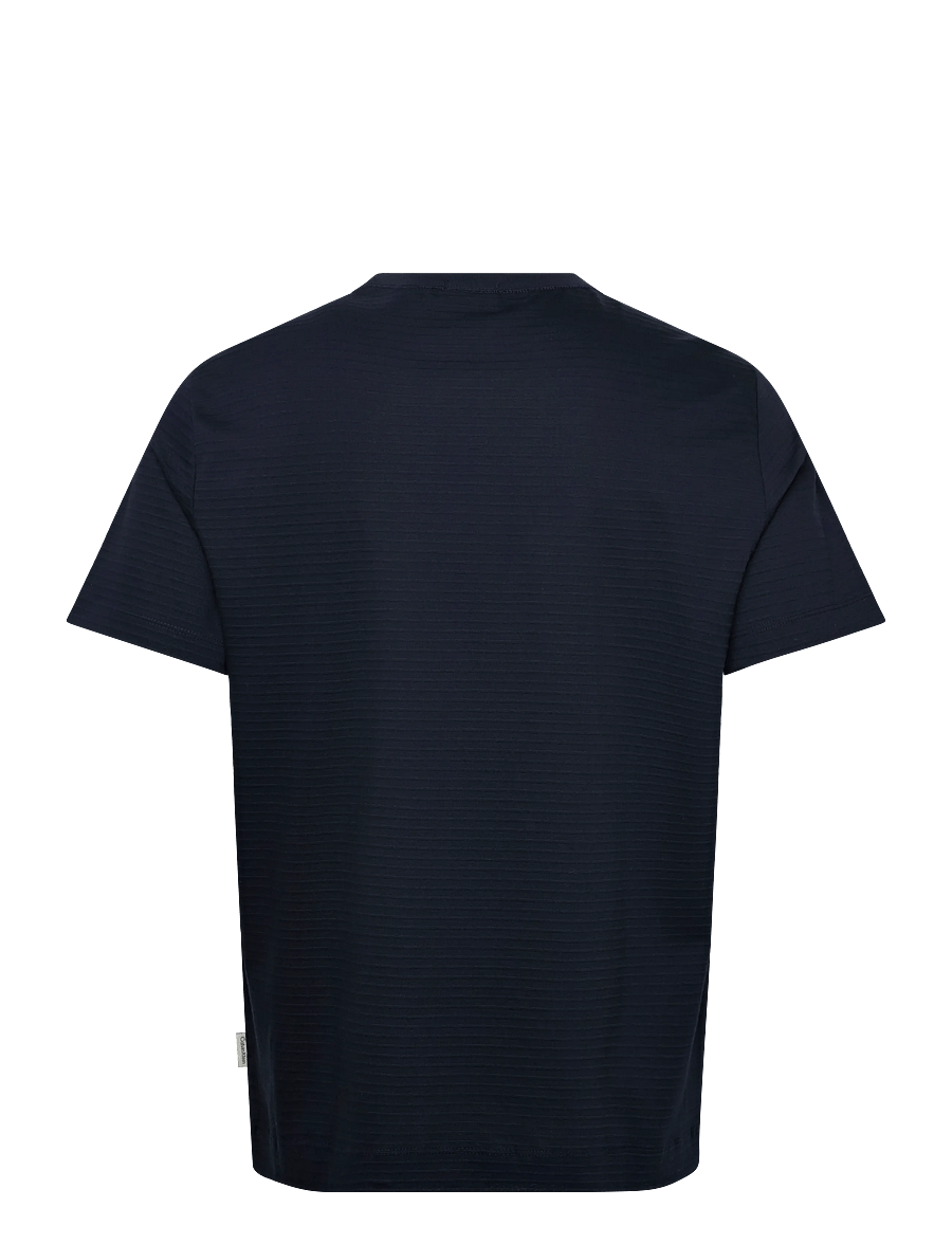 Calvin Klein - SS TEXTURED STRIPE CREWNK TEE - kortärmade t-shirts - dark sapphire - 1
