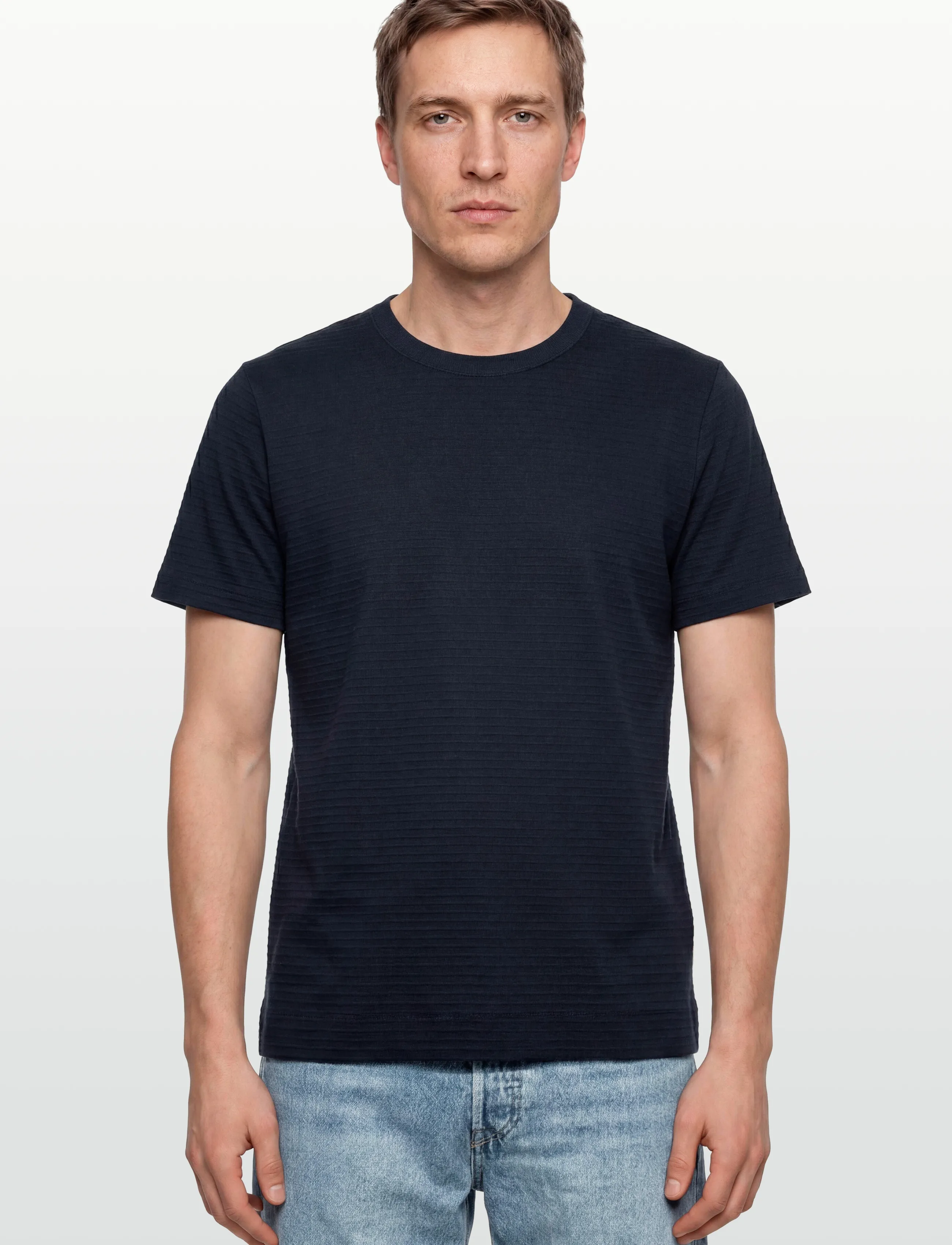 Calvin Klein - SS TEXTURED STRIPE CREWNK TEE - t-shirts à manches courtes - dark sapphire - 3