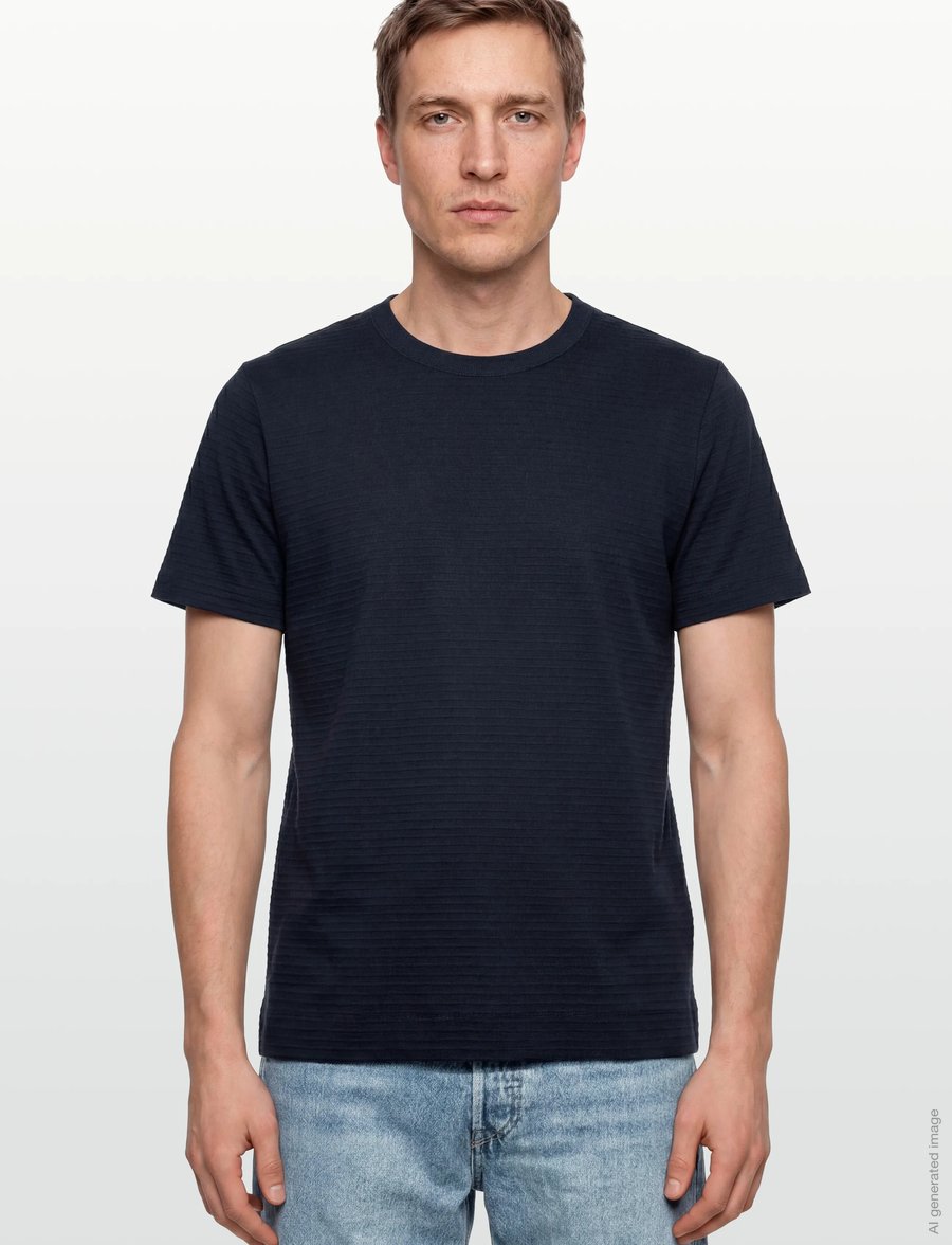 Calvin Klein - SS TEXTURED STRIPE CREWNK TEE - t-shirts à manches courtes - dark sapphire - 3