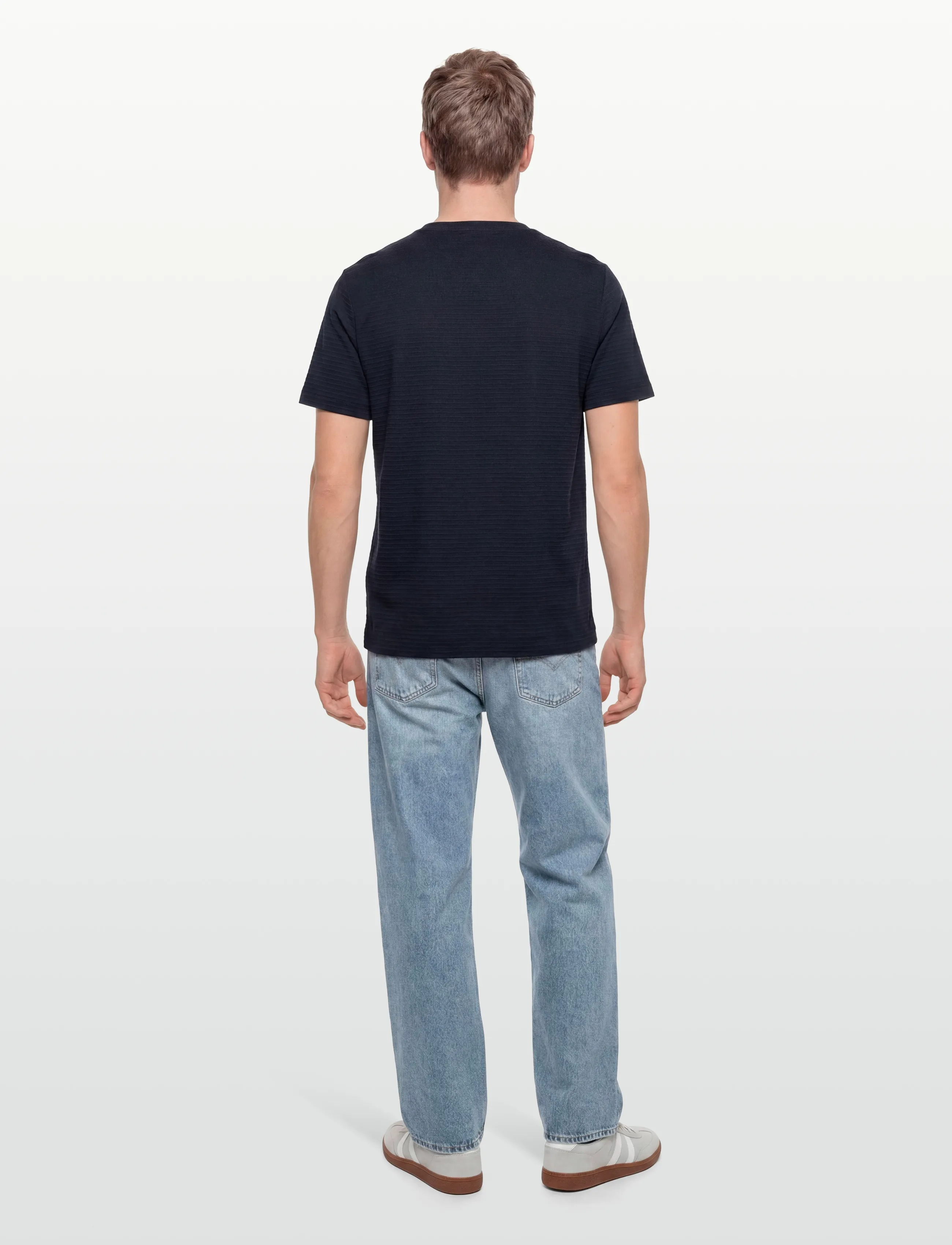 Calvin Klein - SS TEXTURED STRIPE CREWNK TEE - t-shirts à manches courtes - dark sapphire - 4