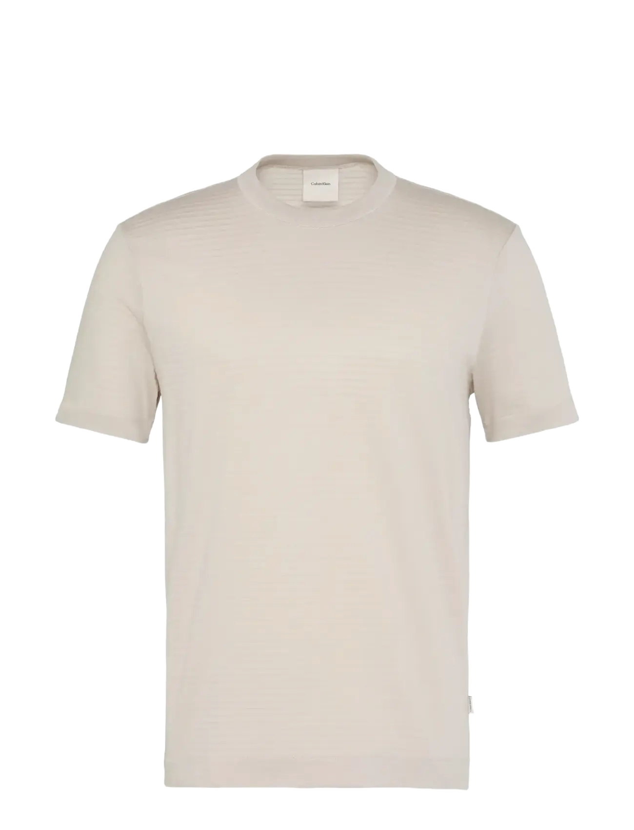 CALVIN KLEIN Ss Textured Stripe Crewnk Tee Beige - XL - Herren
