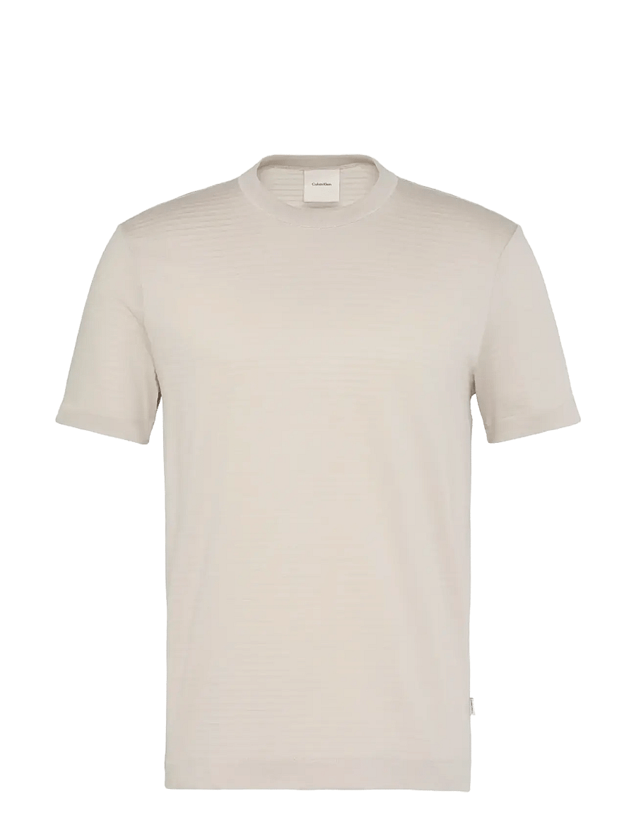 Calvin Klein - SS TEXTURED STRIPE CREWNK TEE - short-sleeved t-shirts - moonstruck - 1
