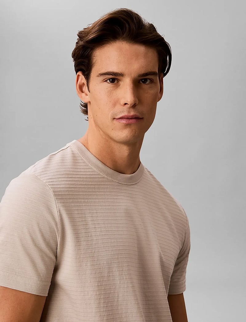 Calvin Klein - SS TEXTURED STRIPE CREWNK TEE - kortærmede t-shirts - moonstruck - 3