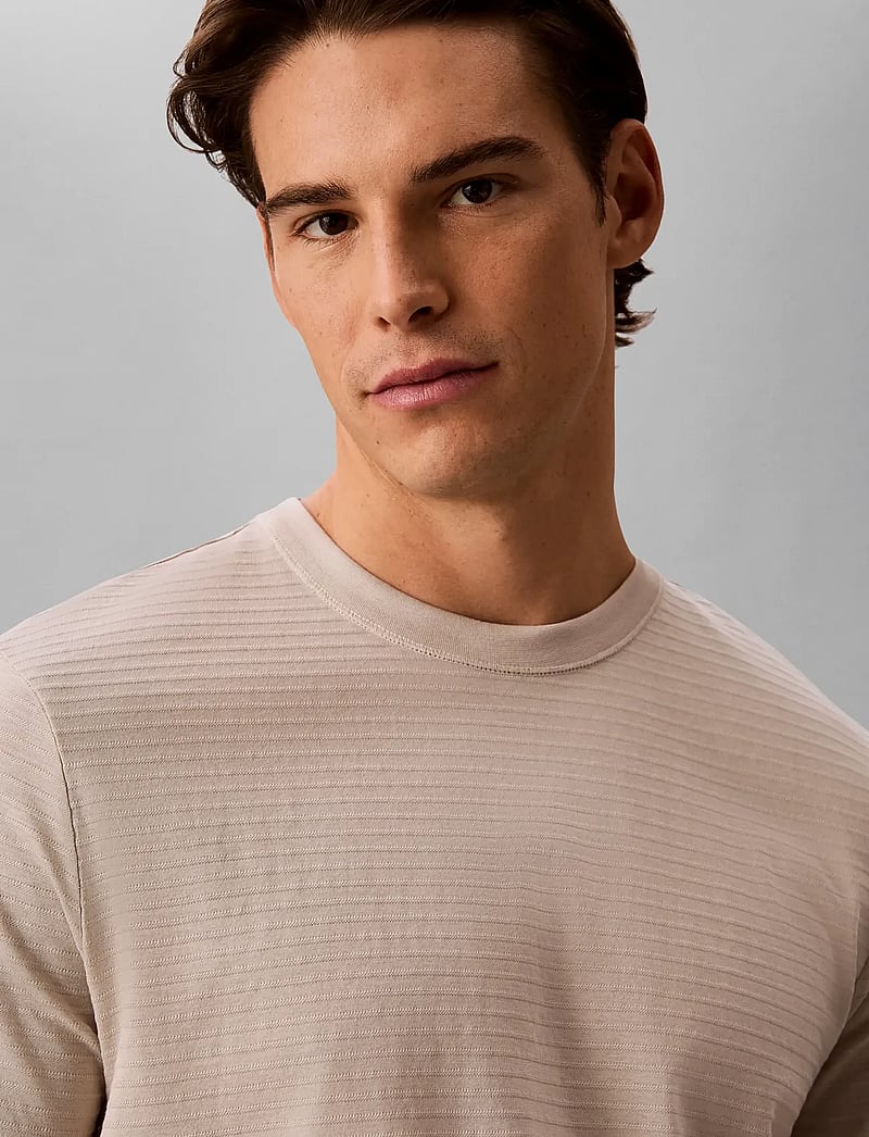 Calvin Klein - SS TEXTURED STRIPE CREWNK TEE - kortærmede t-shirts - moonstruck - 4