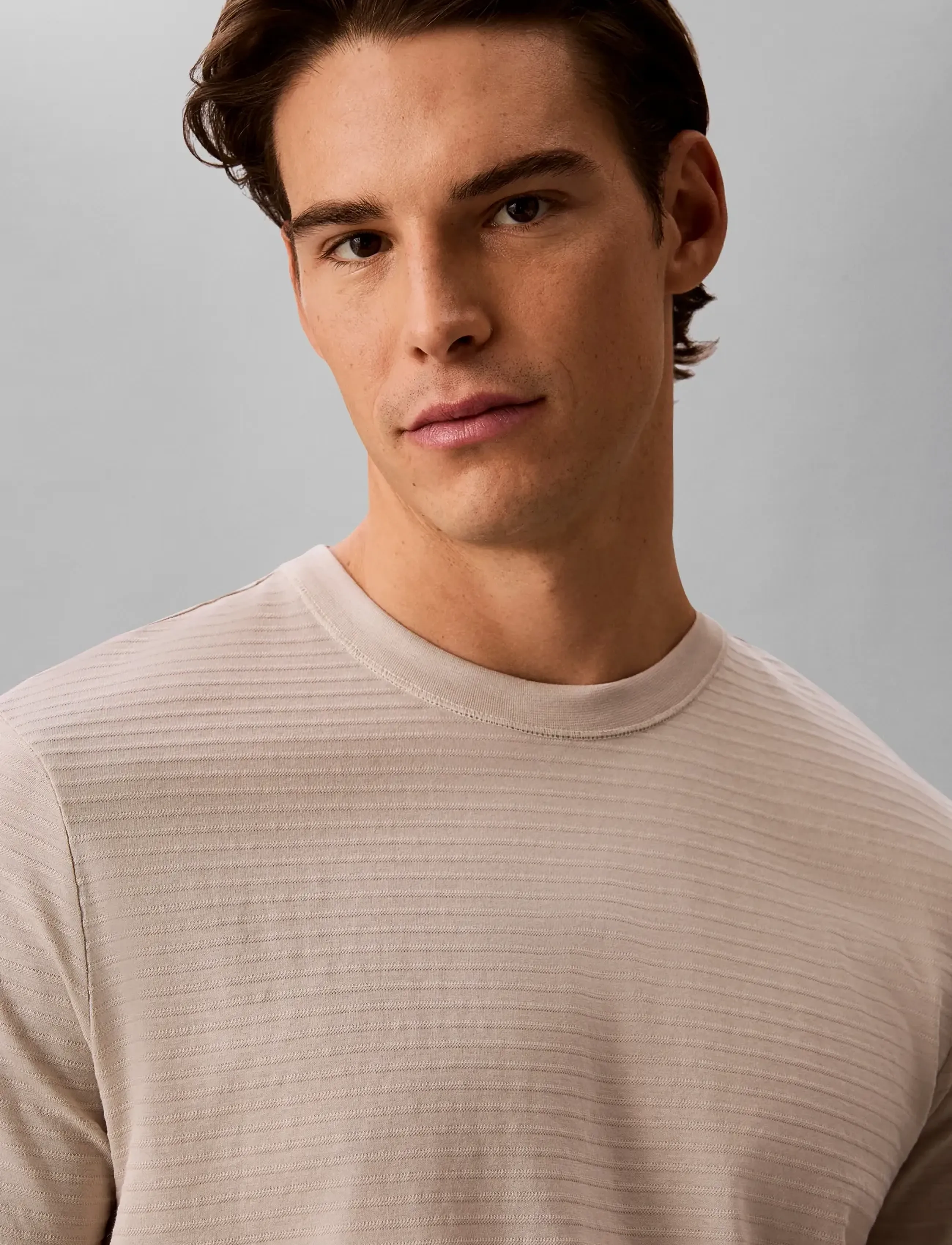 Calvin Klein - SS TEXTURED STRIPE CREWNK TEE - short-sleeved t-shirts - moonstruck - 4
