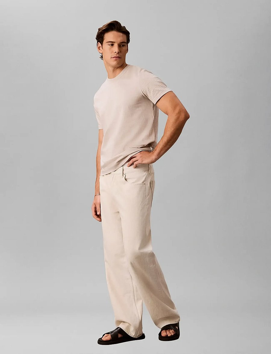 Calvin Klein - SS TEXTURED STRIPE CREWNK TEE - short-sleeved t-shirts - moonstruck - 5
