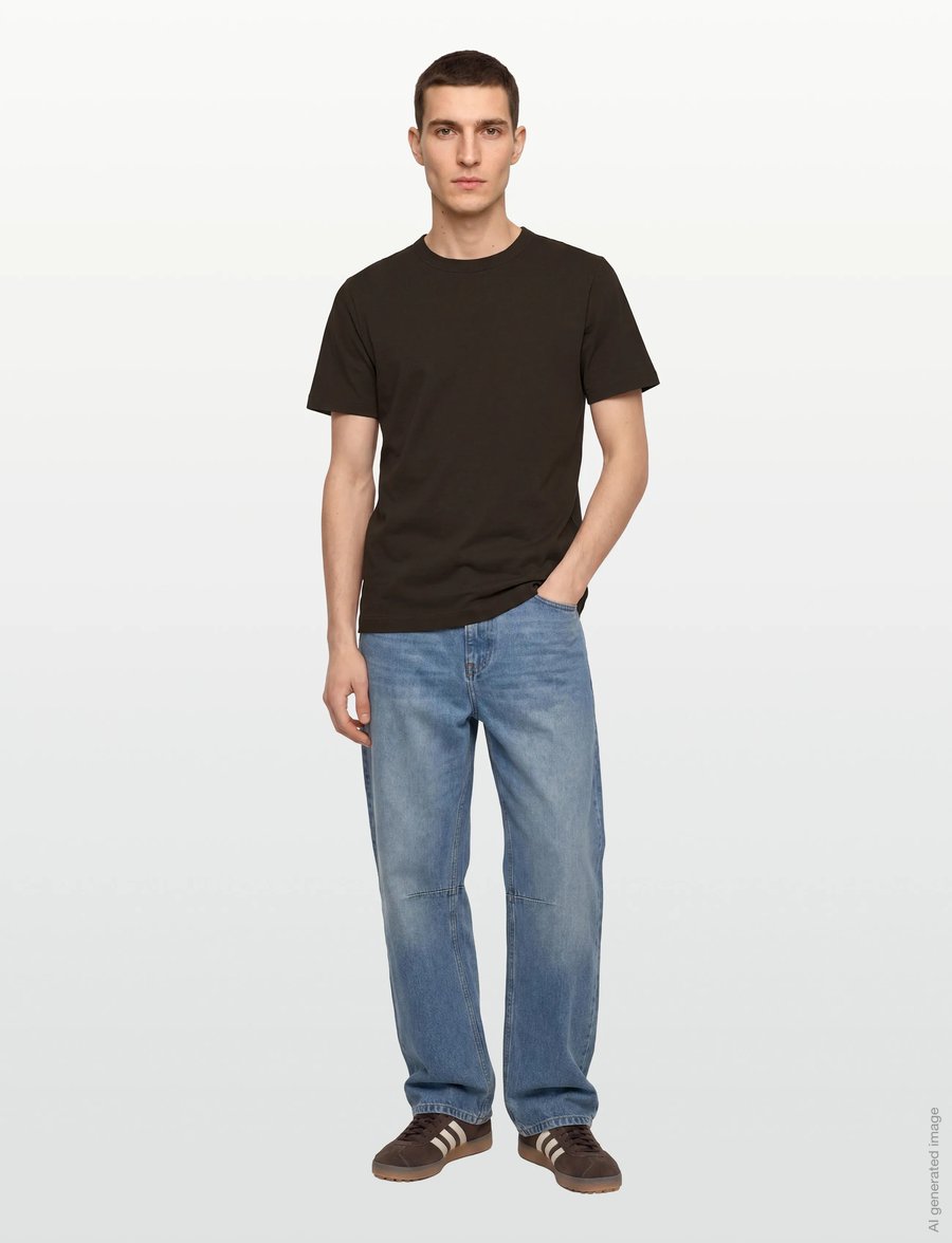 Calvin Klein - SS LINEN BLEND CREWNK TEE - kurzärmelig - dark coffee - 0