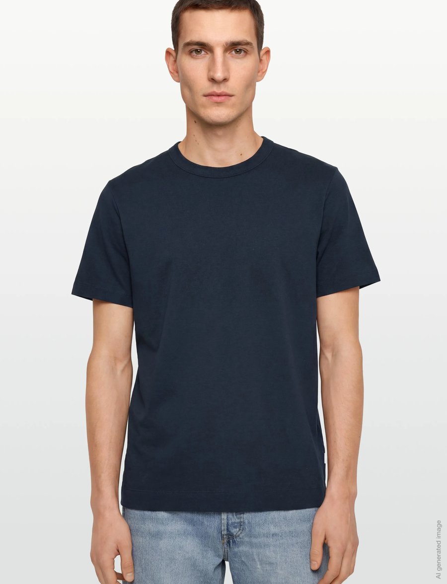 Calvin Klein - SS LINEN BLEND CREWNK TEE - kortærmede t-shirts - dark sapphire - 3