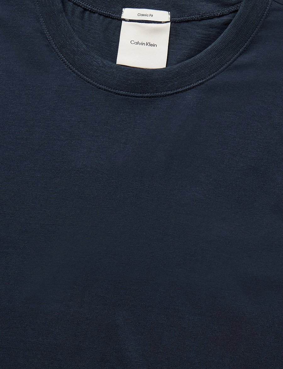 Calvin Klein - SS LINEN BLEND CREWNK TEE - kortærmede t-shirts - dark sapphire - 5