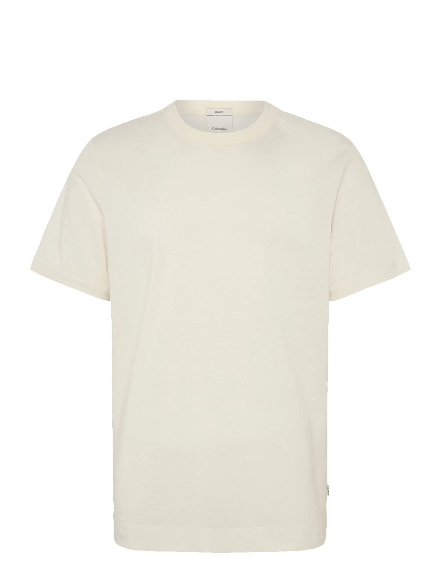 Calvin Klein - SS LINEN BLEND CREWNK TEE - kurzärmelig - tofu - 1