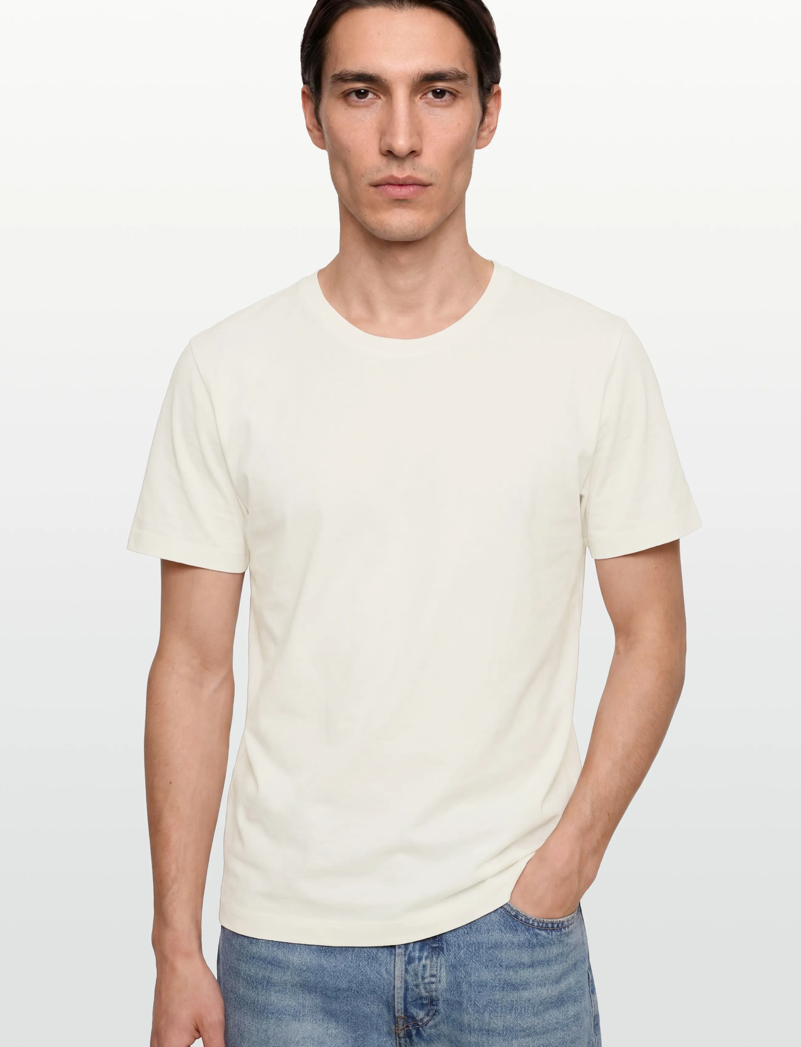 Calvin Klein - SS LINEN BLEND CREWNK TEE - kurzärmelig - tofu - 3