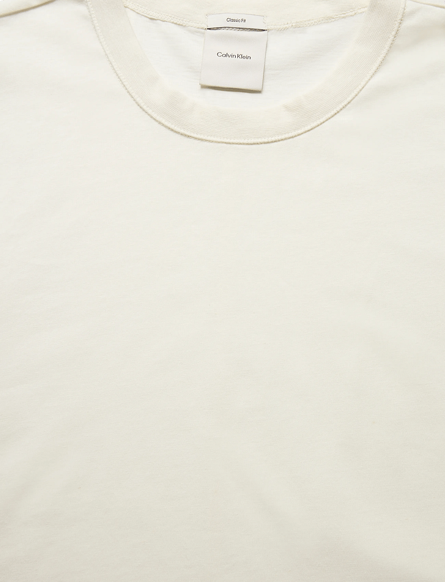 Calvin Klein - SS LINEN BLEND CREWNK TEE - kurzärmelig - tofu - 5