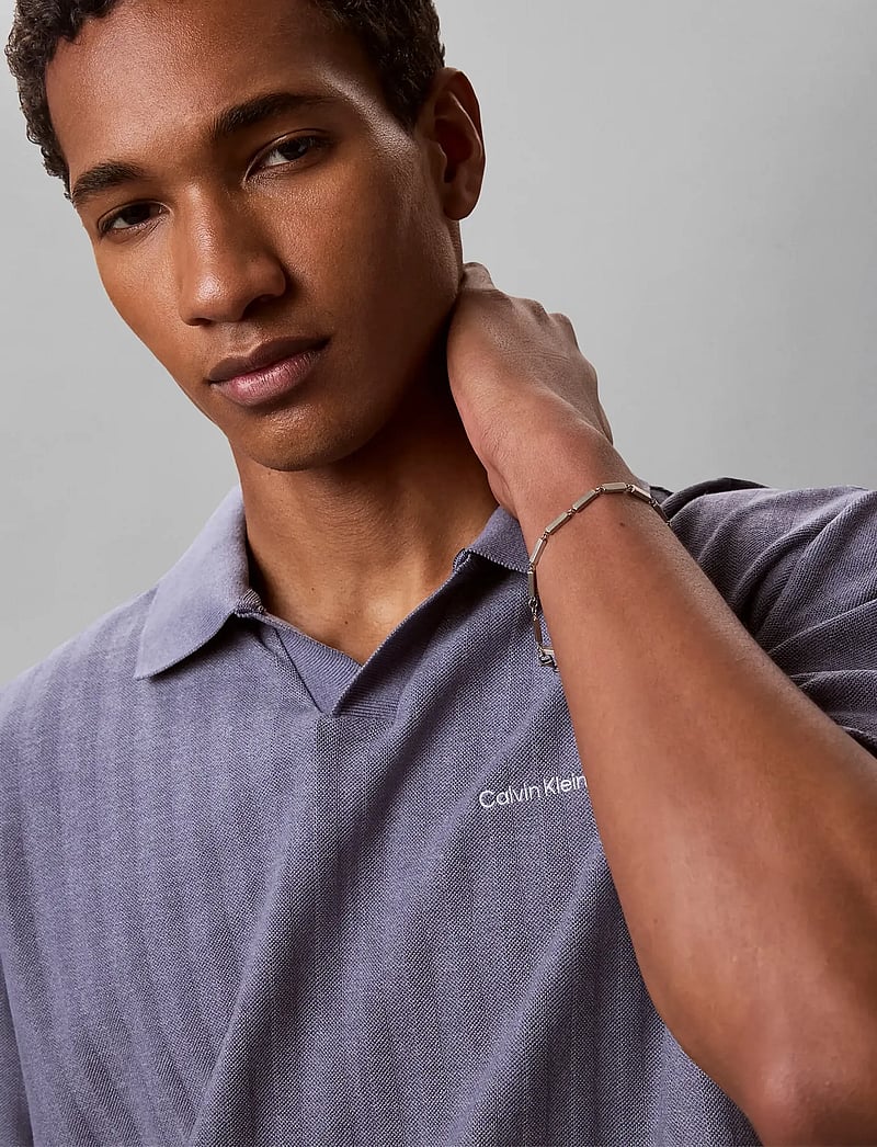 Calvin Klein - SS EASY VERTICAL STRIPE TEXTURED - kortärmade pikéer - blue nomad - 3