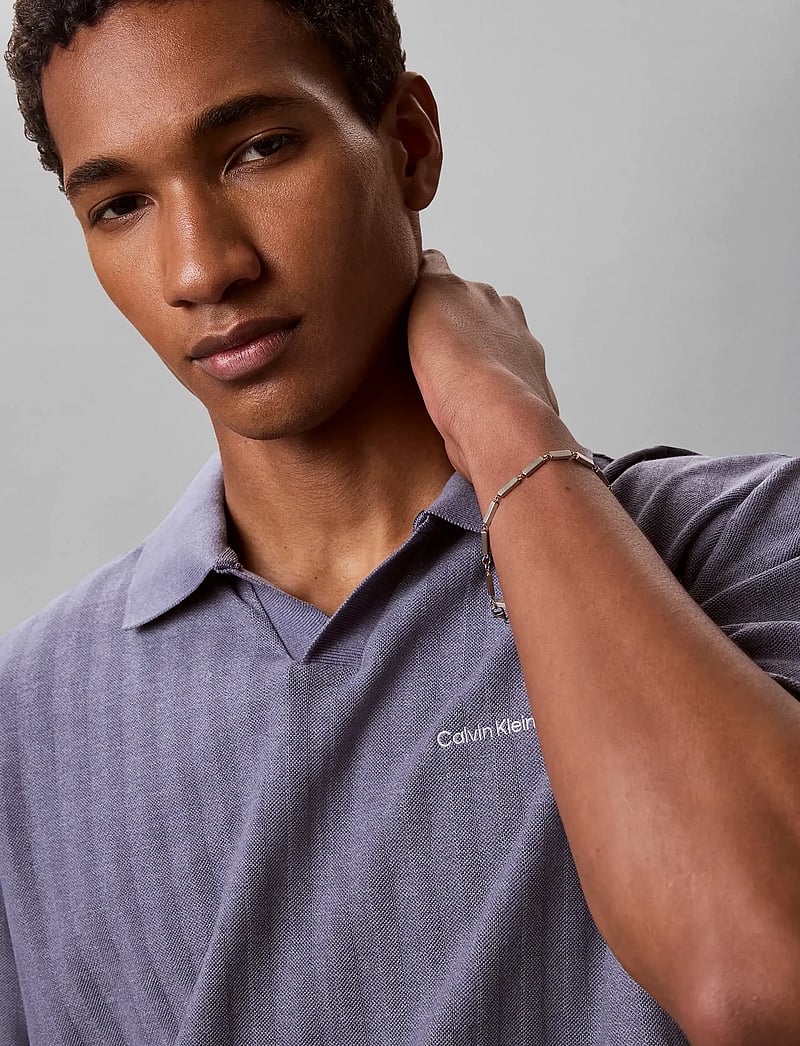 Calvin Klein - SS EASY VERTICAL STRIPE TEXTURED - kortärmade pikéer - blue nomad - 5