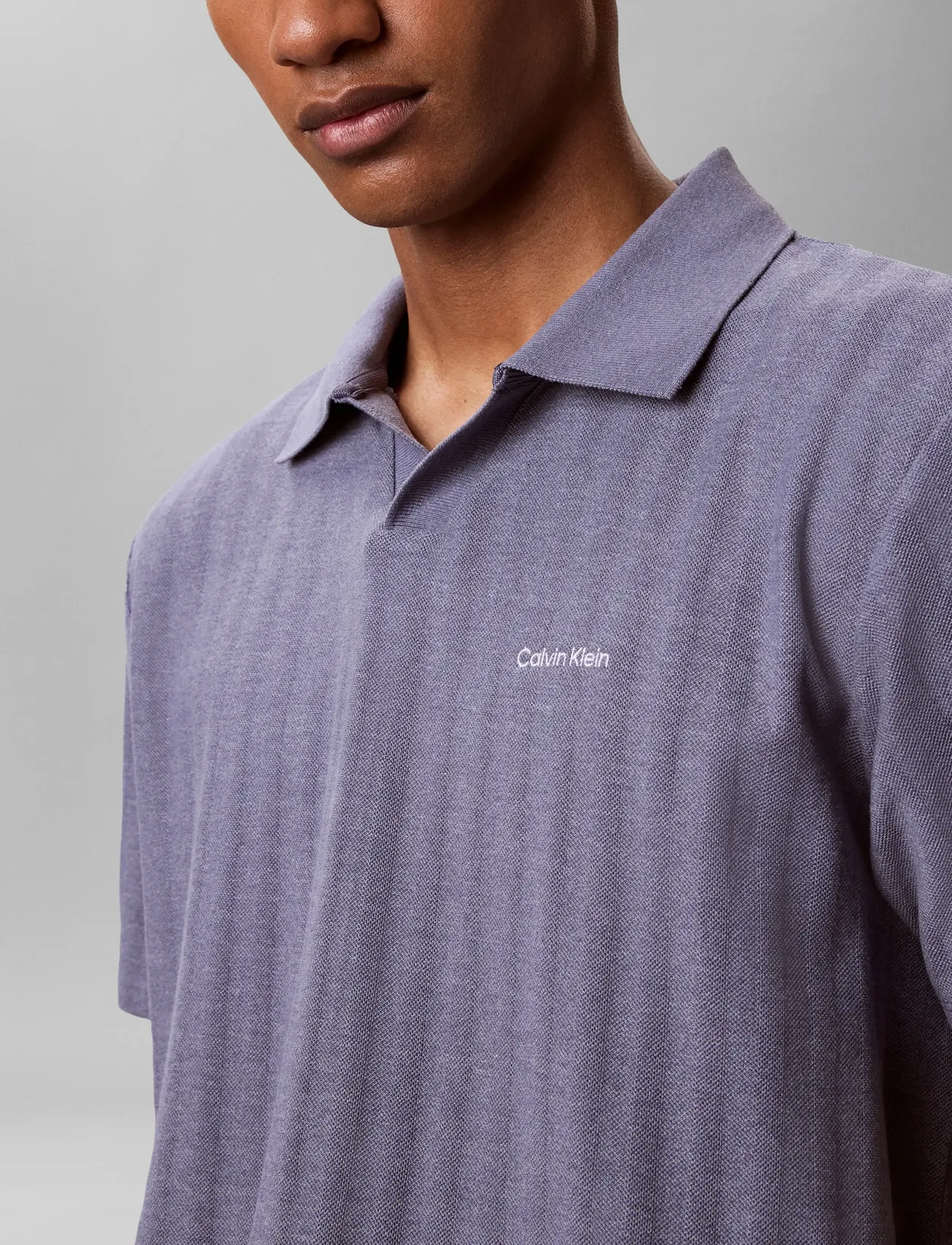 Calvin Klein Ss Easy Vertical Stripe Textured pikéer herr – bild 9
