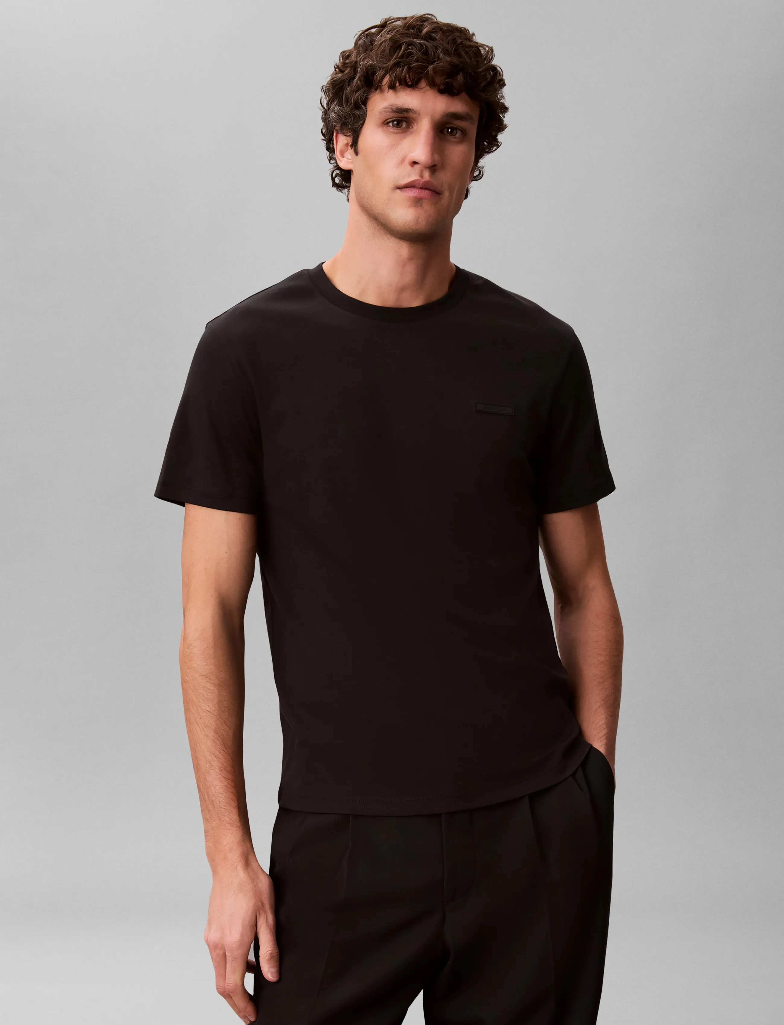 Calvin Klein - SS SLIM SUPIMA LOGO PATCH TEE - black - 3