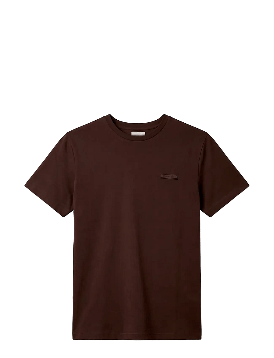 Calvin Klein - SS SLIM SUPIMA LOGO PATCH TEE - lühikeste varrukatega t-särgid - black coffee - 1