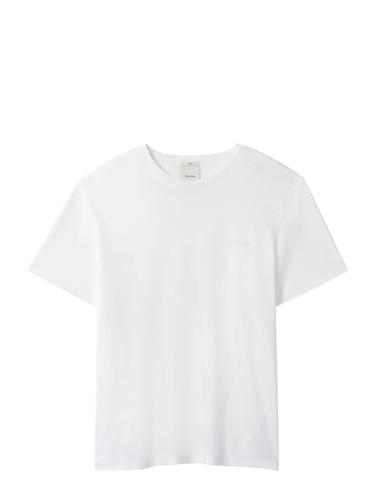 Calvin Klein - SS SLIM SUPIMA LOGO PATCH TEE - kortærmede t-shirts - bright white - 1