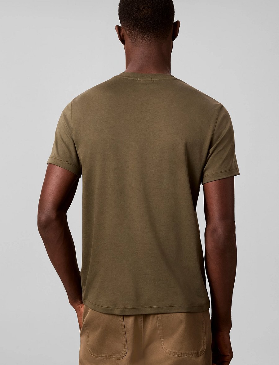 Calvin Klein - SS SLIM SUPIMA LOGO PATCH TEE - kurzärmelige t-shirts - olive night - 2