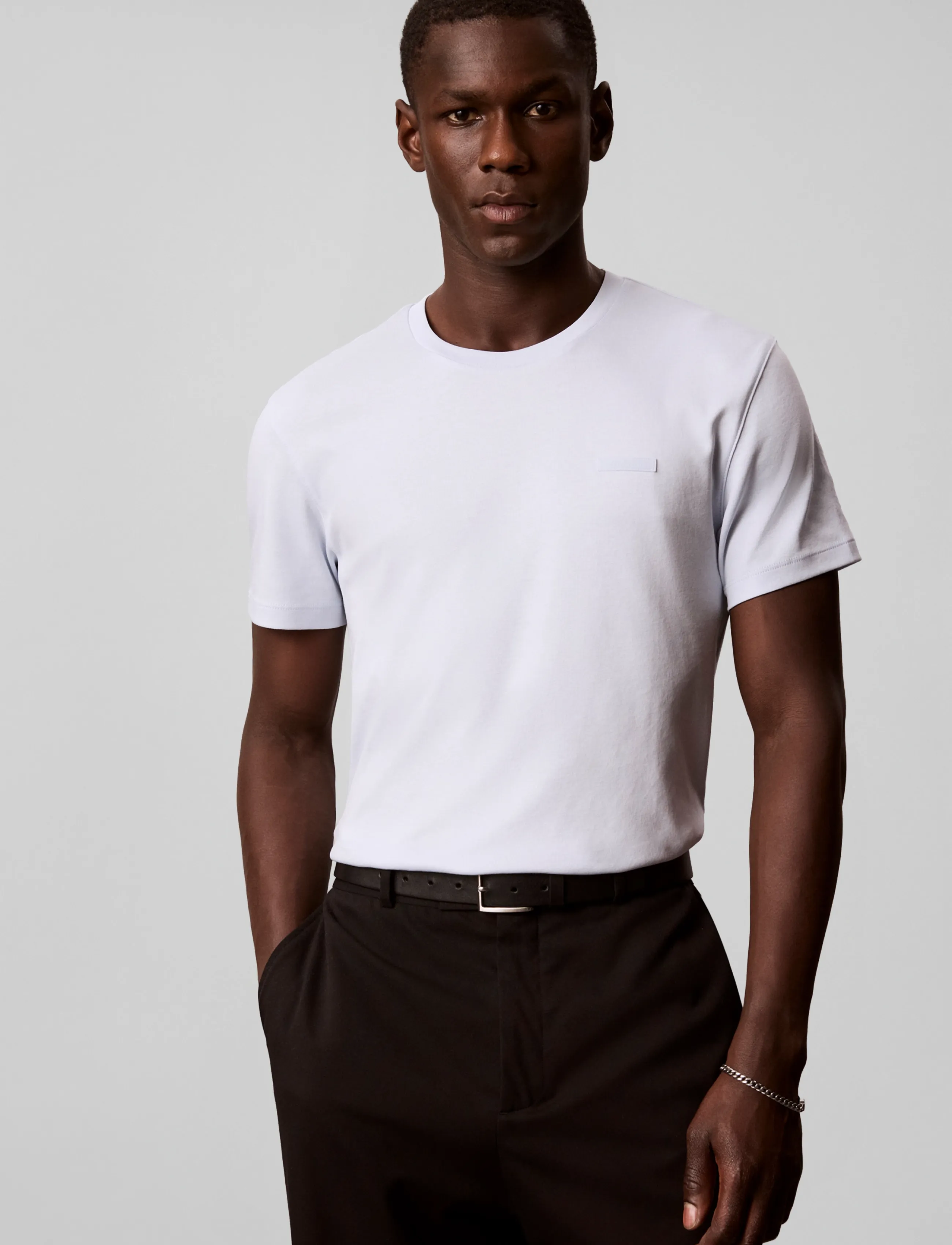 Calvin Klein - SS SLIM SUPIMA LOGO PATCH TEE - kurzärmelige t-shirts - plein air - 3