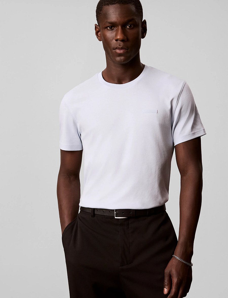 Calvin Klein - SS SLIM SUPIMA LOGO PATCH TEE - kurzärmelige t-shirts - plein air - 3