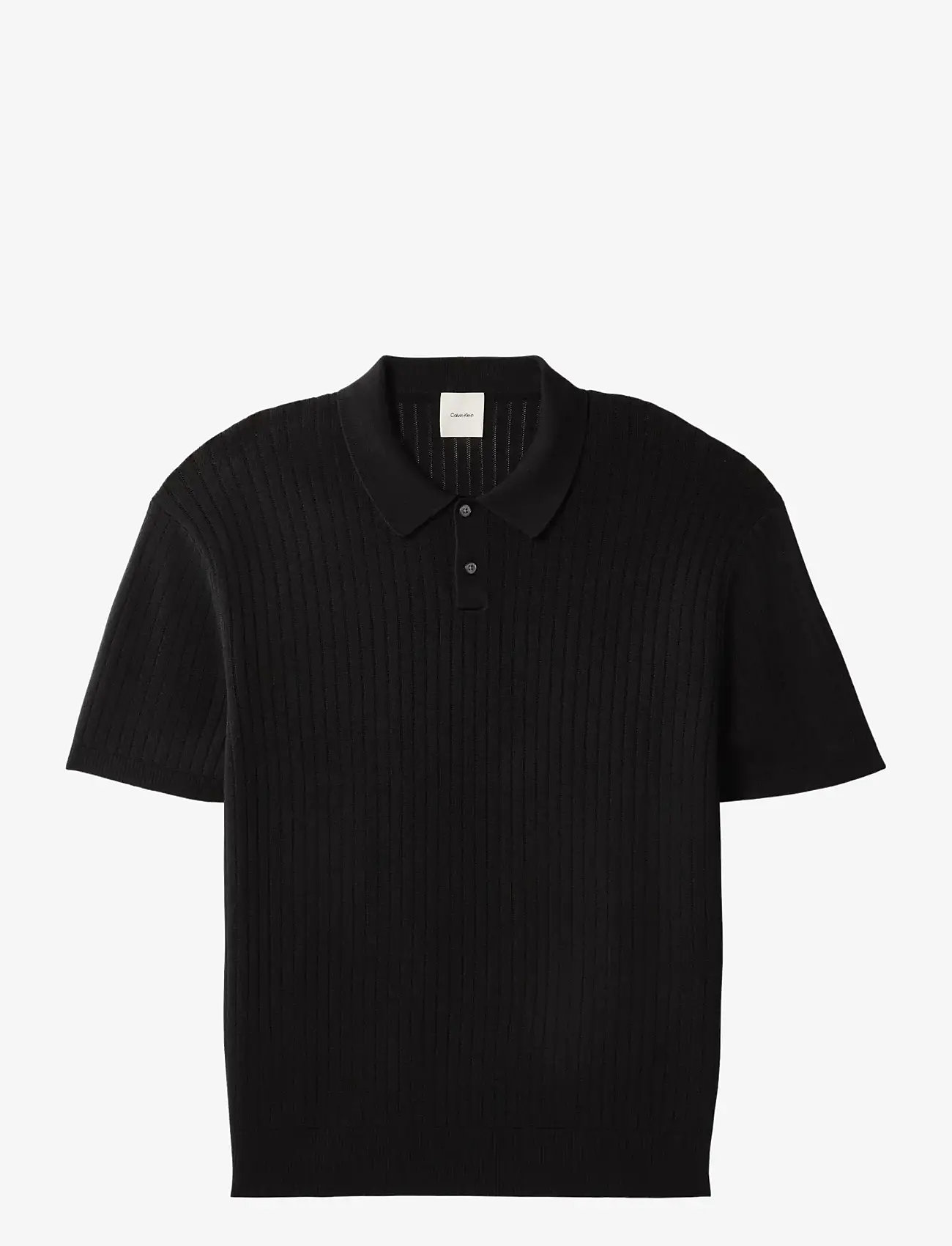 Calvin Klein - SS LIGHTWEIGHT PATTERN POLO SWTR - kortærmede poloer - black - 1