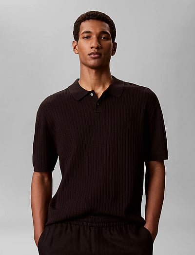 Ss Lightweight Pattern Polo Swtr - KortæRmede