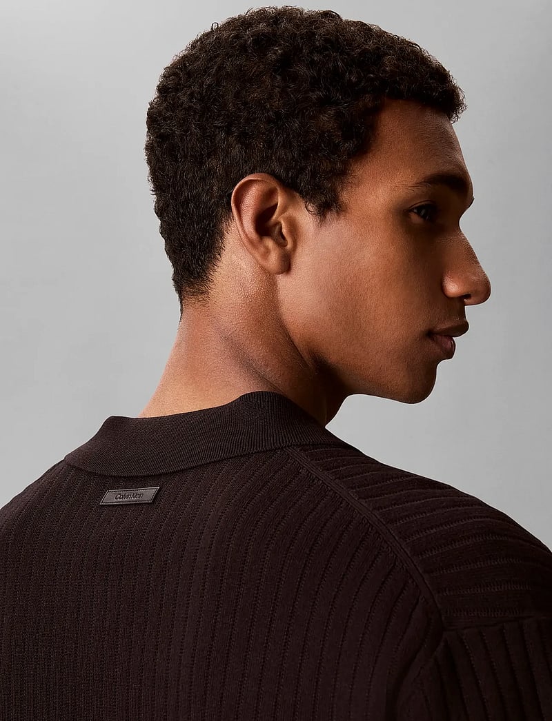 Calvin Klein - SS LIGHTWEIGHT PATTERN POLO SWTR - kortærmede poloer - black - 3