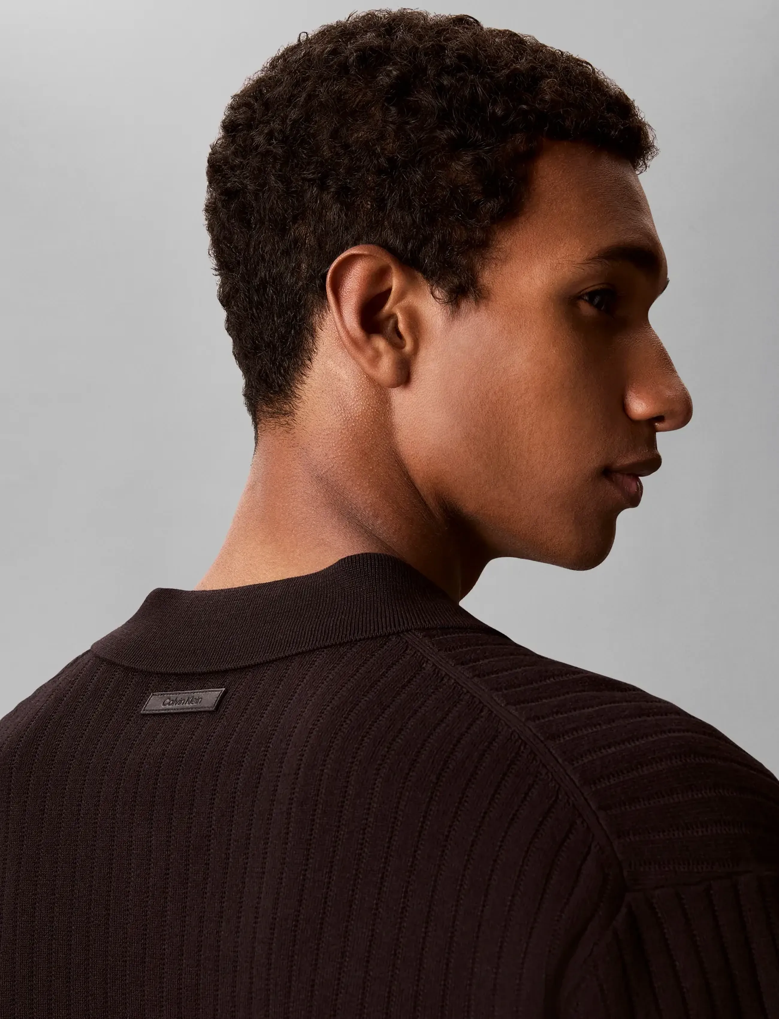 Calvin Klein - SS LIGHTWEIGHT PATTERN POLO SWTR - short-sleeved polos - black - 3