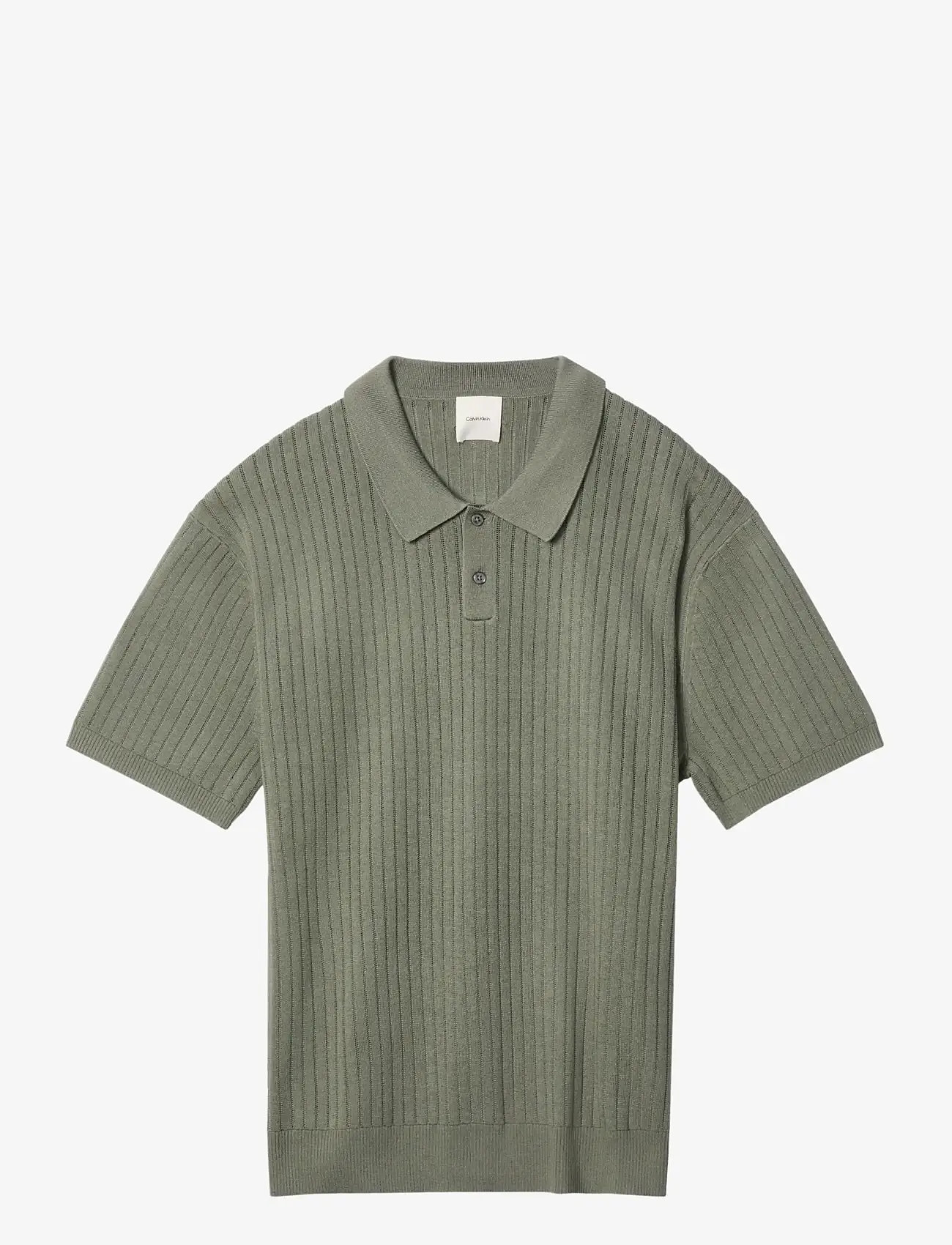 Calvin Klein - SS LIGHTWEIGHT PATTERN POLO SWTR - short-sleeved polos - dusty olive - 1