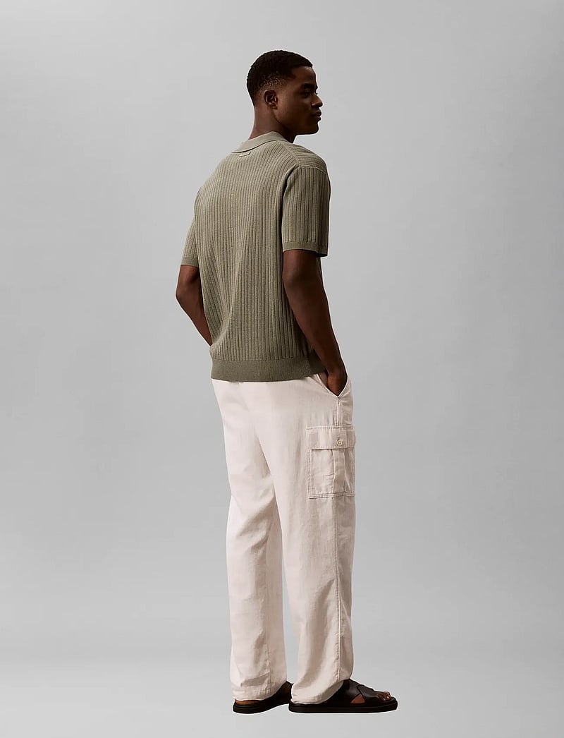 Calvin Klein - SS LIGHTWEIGHT PATTERN POLO SWTR - short-sleeved polos - dusty olive - 2