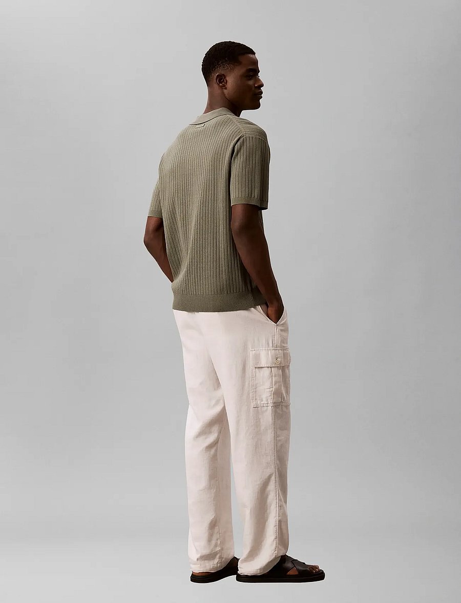 Calvin Klein - SS LIGHTWEIGHT PATTERN POLO SWTR - short-sleeved polos - dusty olive - 2