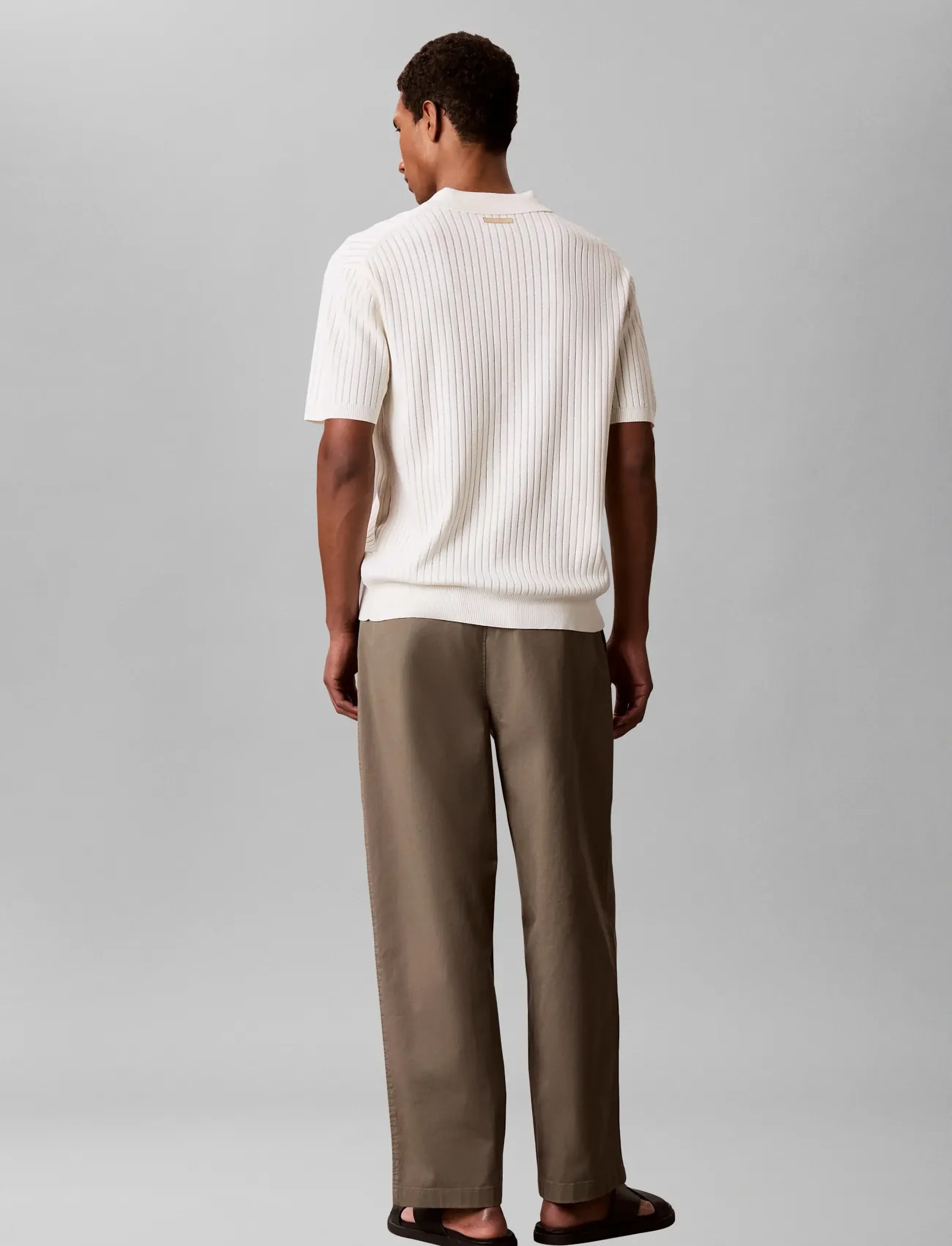 Calvin Klein - SS LIGHTWEIGHT PATTERN POLO SWTR - short-sleeved polos - tofu - 2