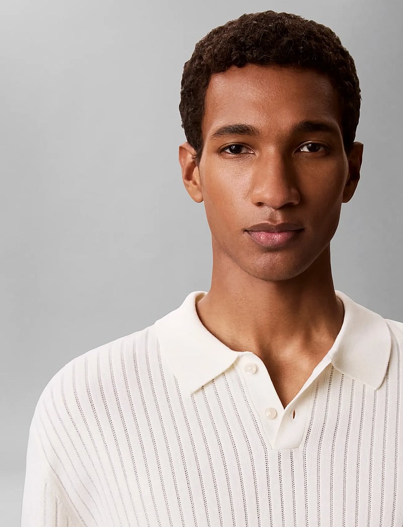 Calvin Klein - SS LIGHTWEIGHT PATTERN POLO SWTR - kortærmede poloer - tofu - 4
