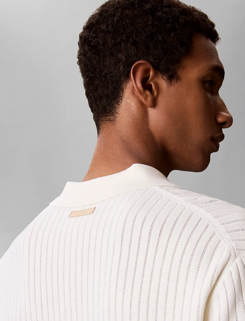 Calvin Klein - SS LIGHTWEIGHT PATTERN POLO SWTR - kortærmede poloer - tofu - 5