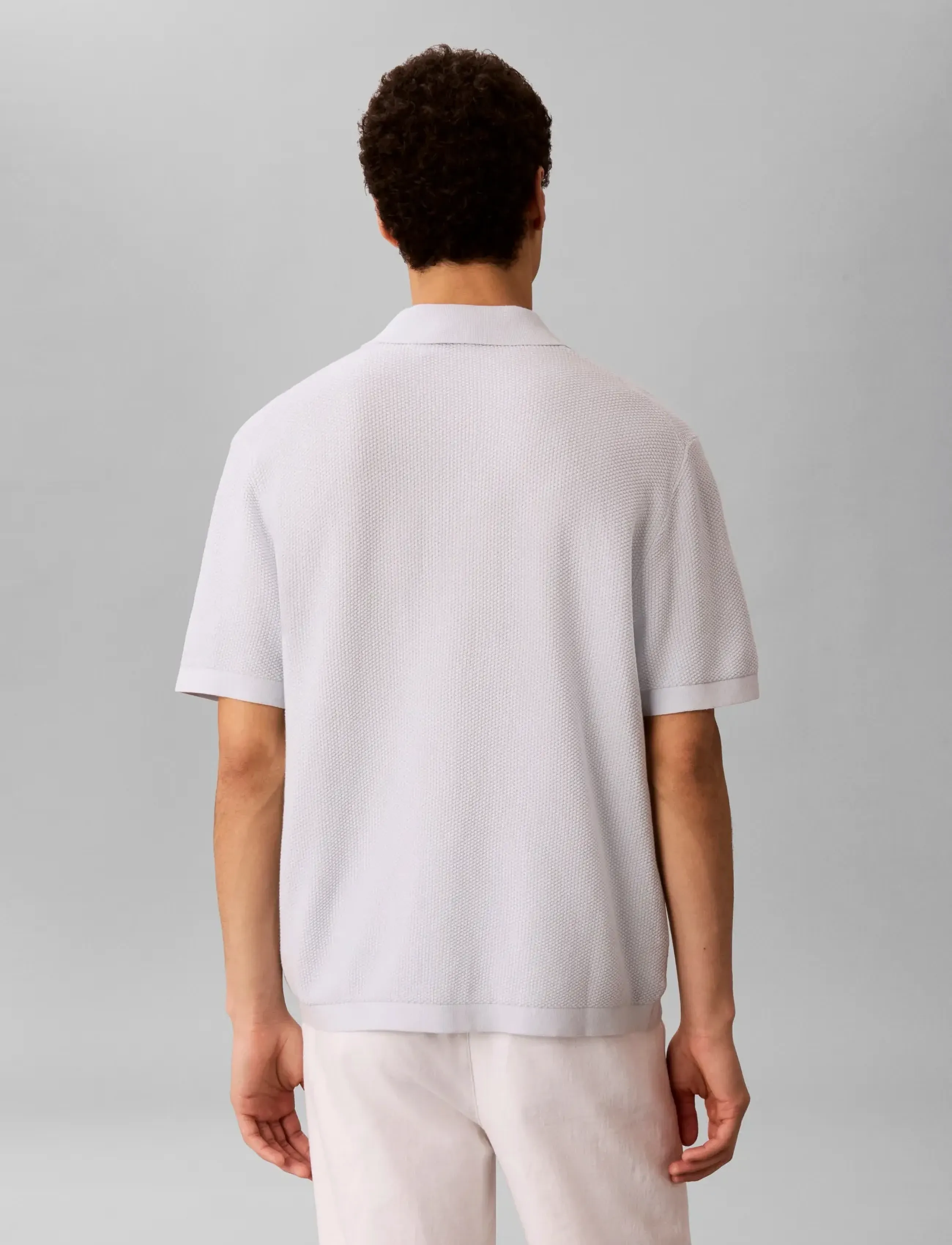 Calvin Klein - SS TEXTURED COTTON POLO SWEATER - polostrik - plein air - 2