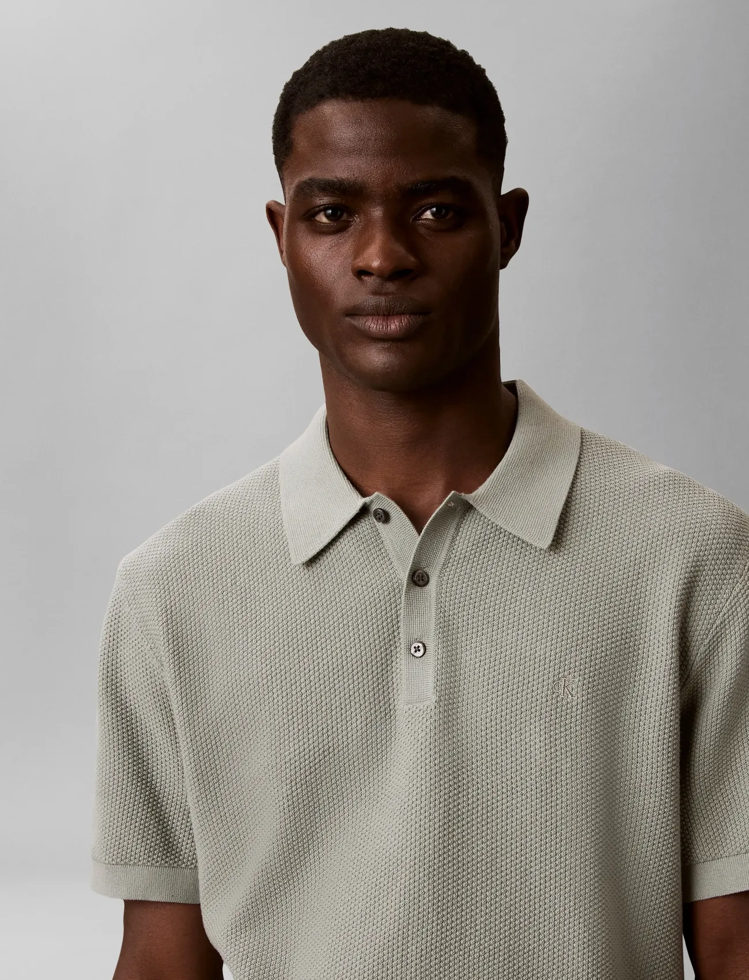 Calvin Klein - SS TEXTURED COTTON POLO SWEATER - polostrik - shadow - 3