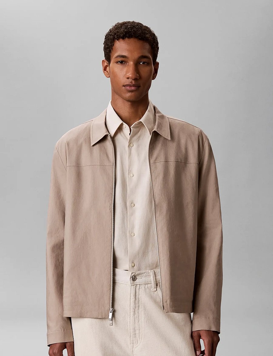 Calvin Klein - LS LINEN LYOCELL SHIRT JKT - shop efter anledning - roasted cashew - 0