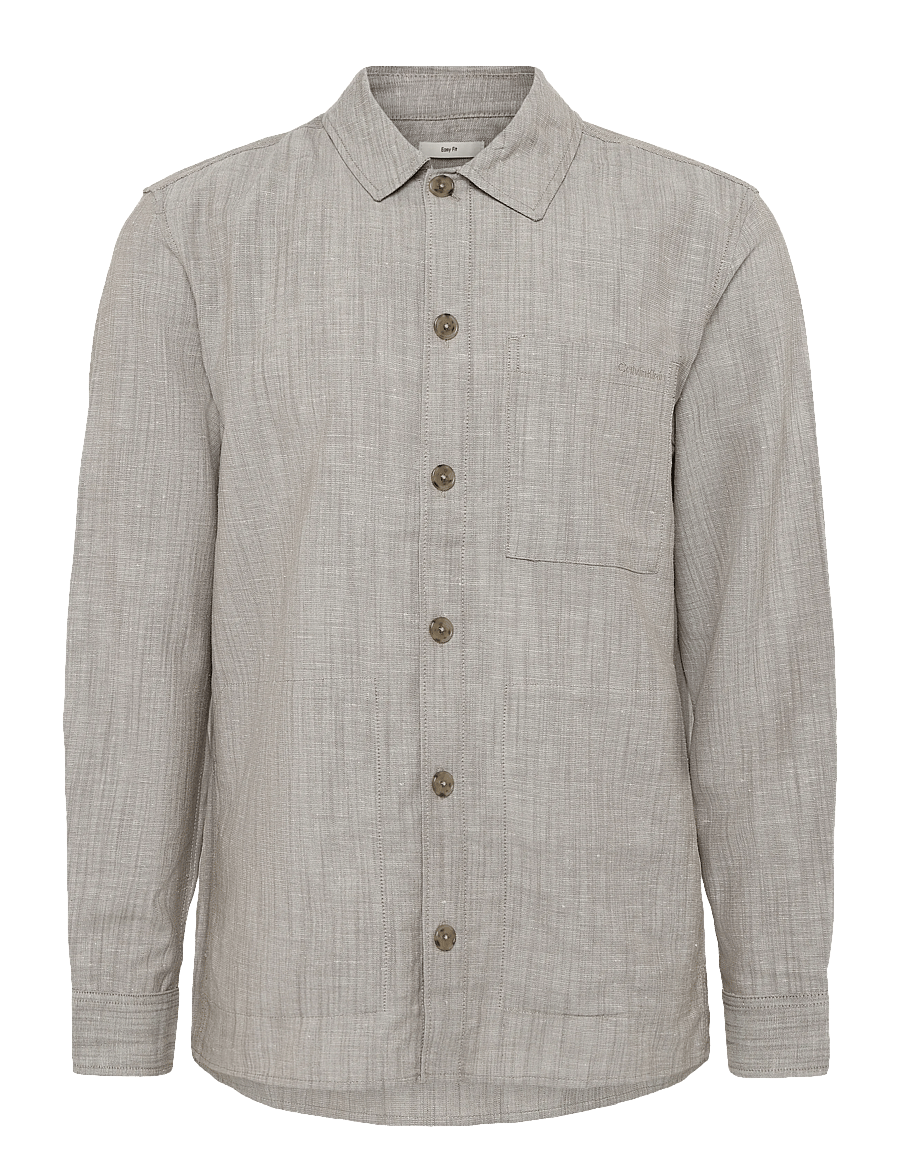 Calvin Klein - LS LINEN VISCOSE OVERSHIRT - Überhemden - roasted cashew - 1