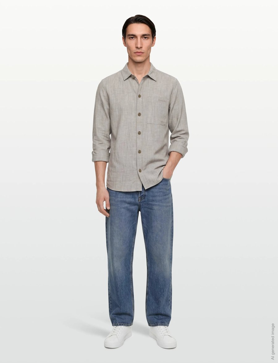 Calvin Klein - LS LINEN VISCOSE OVERSHIRT - Überhemden - roasted cashew - 0