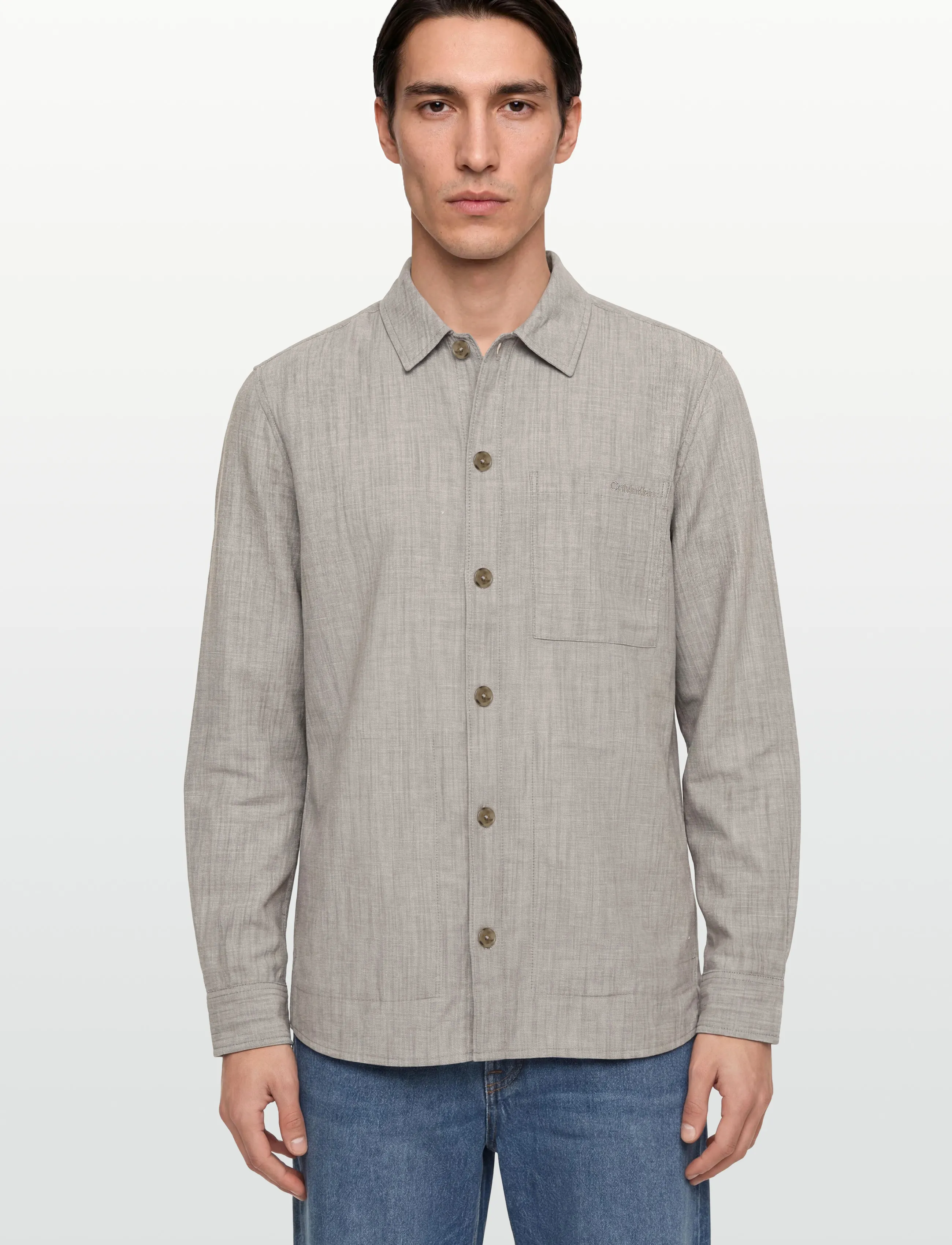 Calvin Klein - LS LINEN VISCOSE OVERSHIRT - Überhemden - roasted cashew - 3