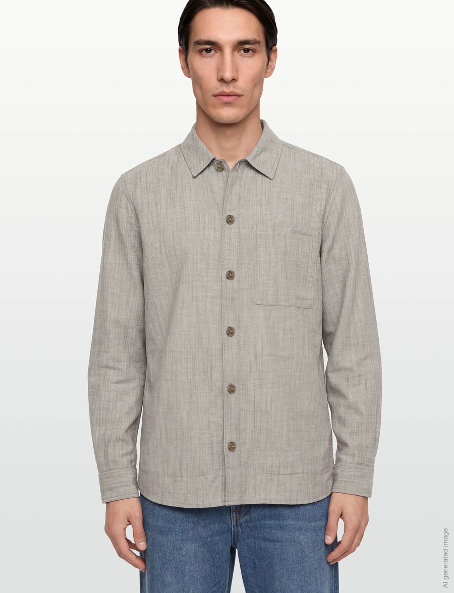Calvin Klein - LS LINEN VISCOSE OVERSHIRT - Überhemden - roasted cashew - 3