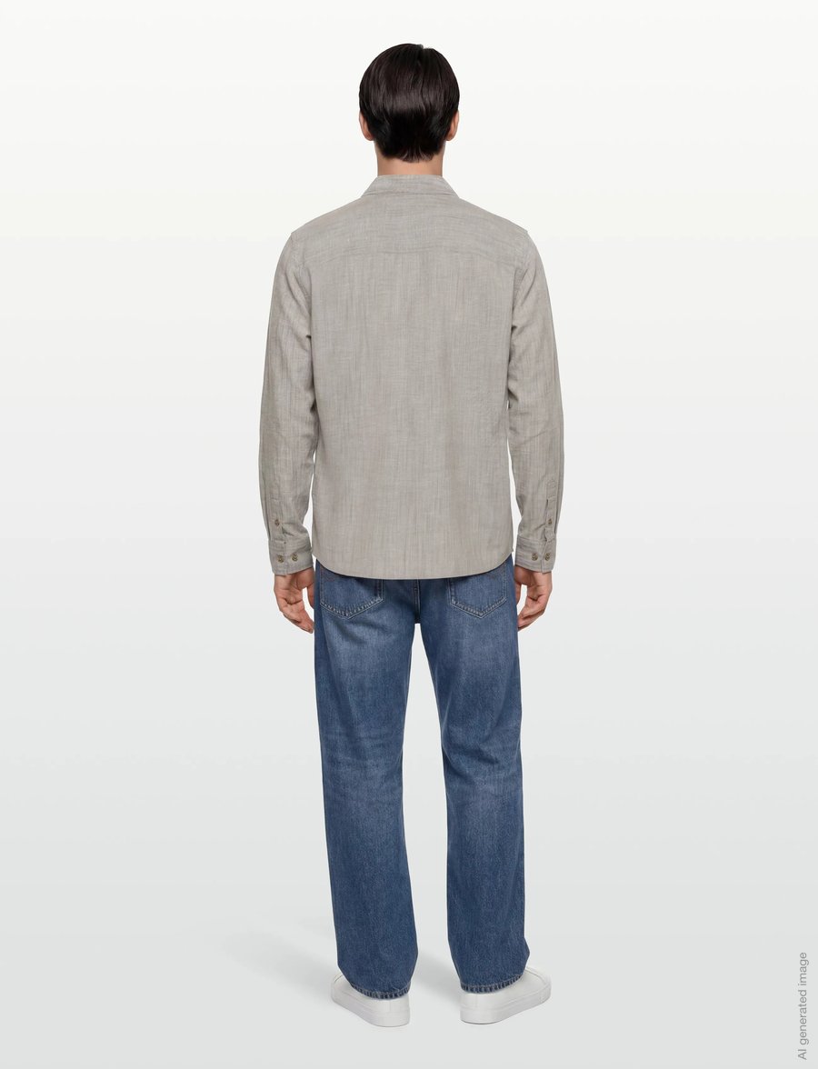 Calvin Klein - LS LINEN VISCOSE OVERSHIRT - Überhemden - roasted cashew - 4