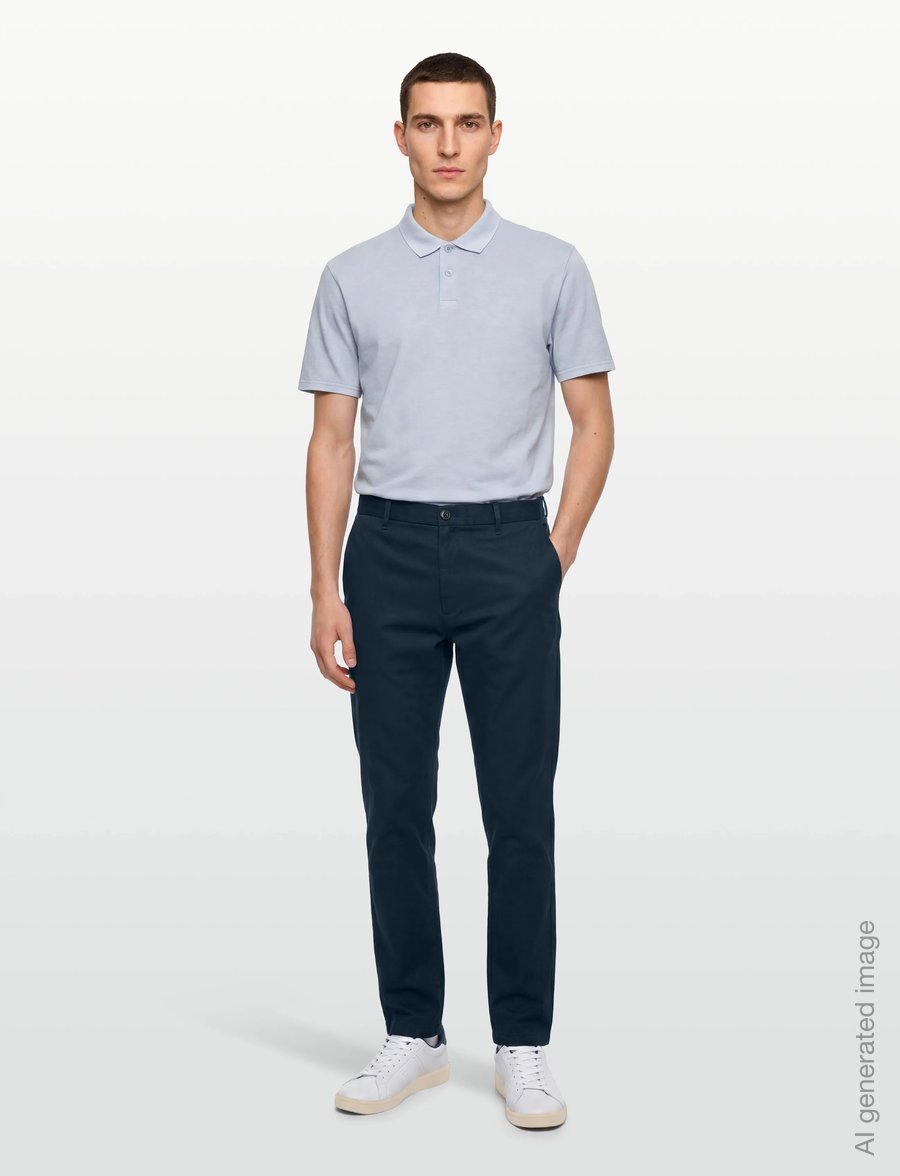 Calvin Klein - TAPERED REFINED COTTON STRETCH T - freizeithosen - dark sapphire - 0