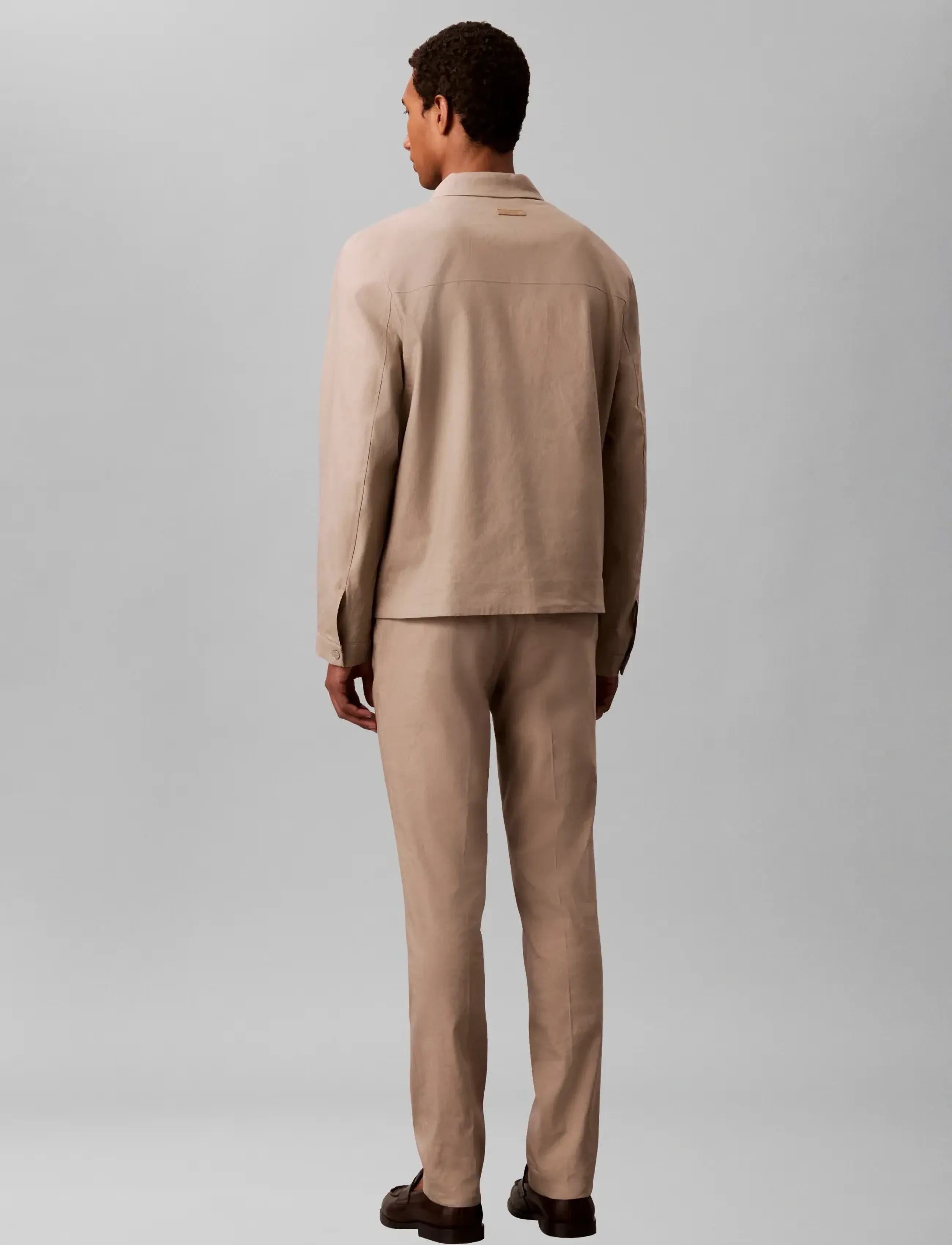 Calvin Klein - SLIM LINEN LYOCELL PANT - linen trousers - roasted cashew - 2
