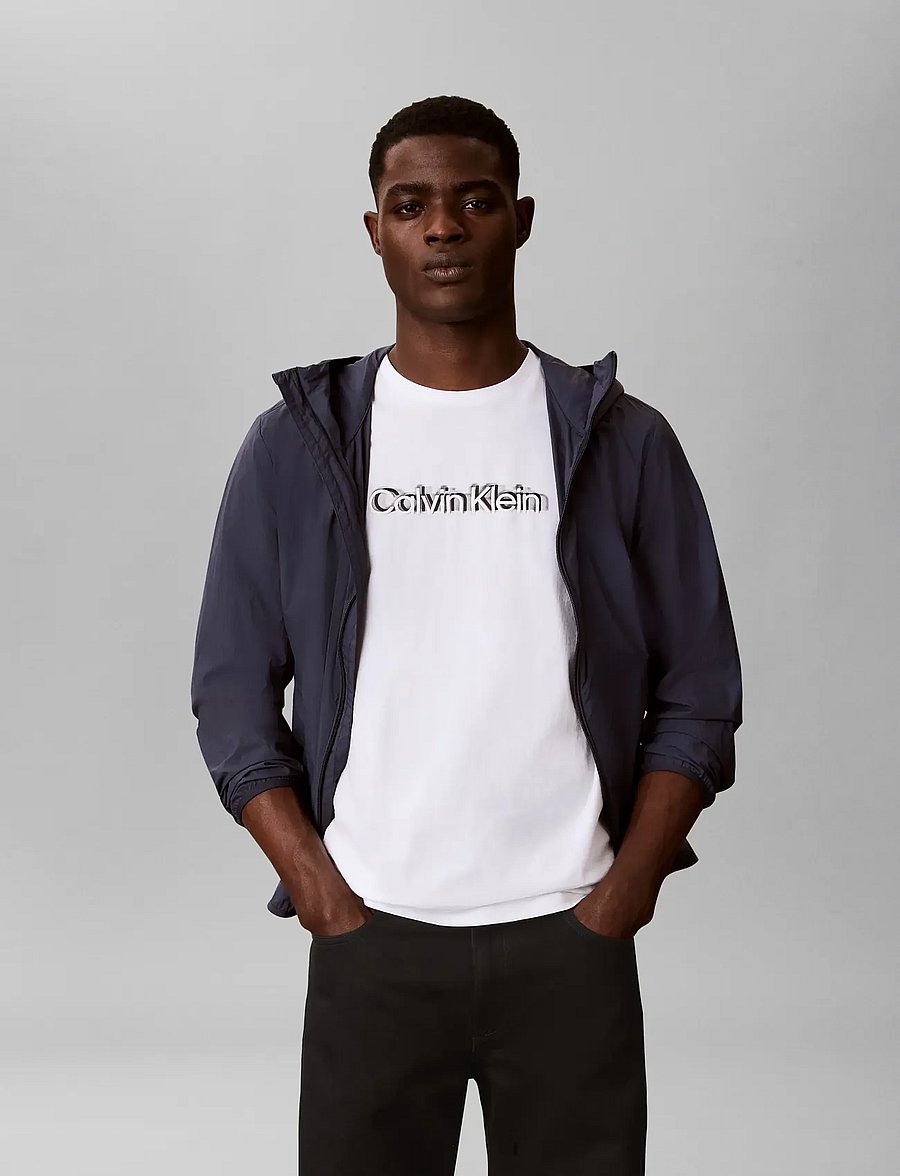 Calvin Klein - SS 30s EU SPW PUFF STNDRD GRAPHI - kortærmede t-shirts - bright white - 0