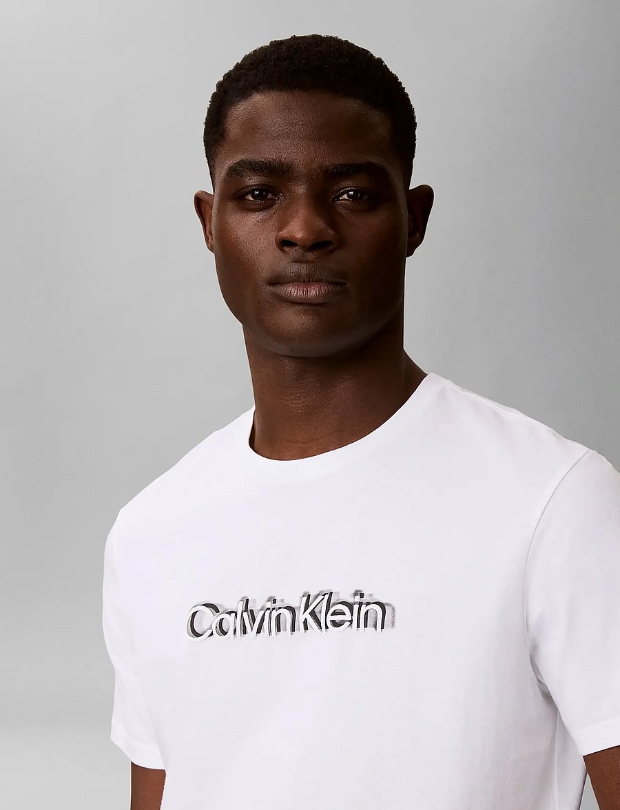 Calvin Klein - SS 30s EU SPW PUFF STNDRD GRAPHI - kortærmede t-shirts - bright white - 3